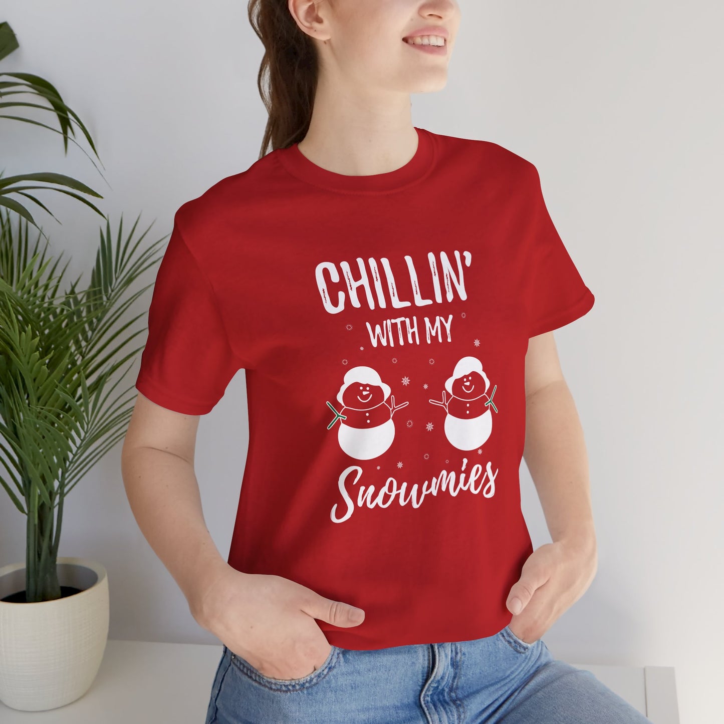 Christmas: Chillin With My Snowmies - Unisex Jersey Short Sleeve Tee - 11995
