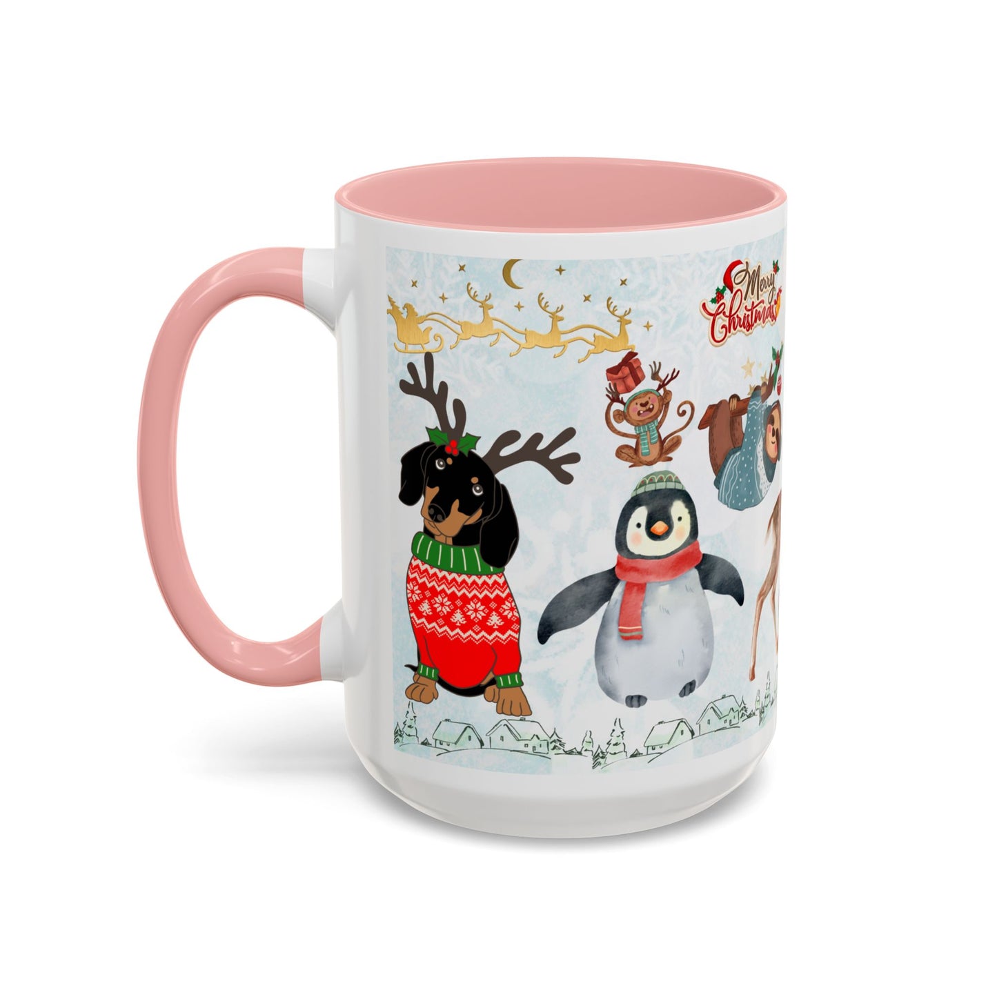 Merry Christmas, Animals - Accent Coffee Mug (11, 15oz)