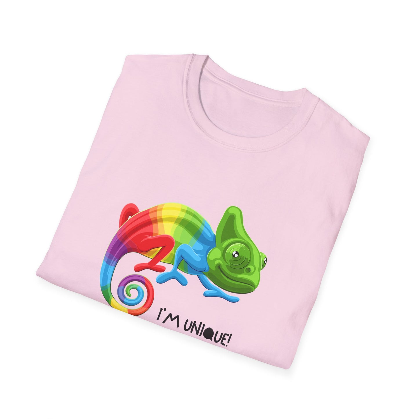 Unique Colorful Chameleon Unisex Softstyle T-Shirt - I'm Unique - 11823