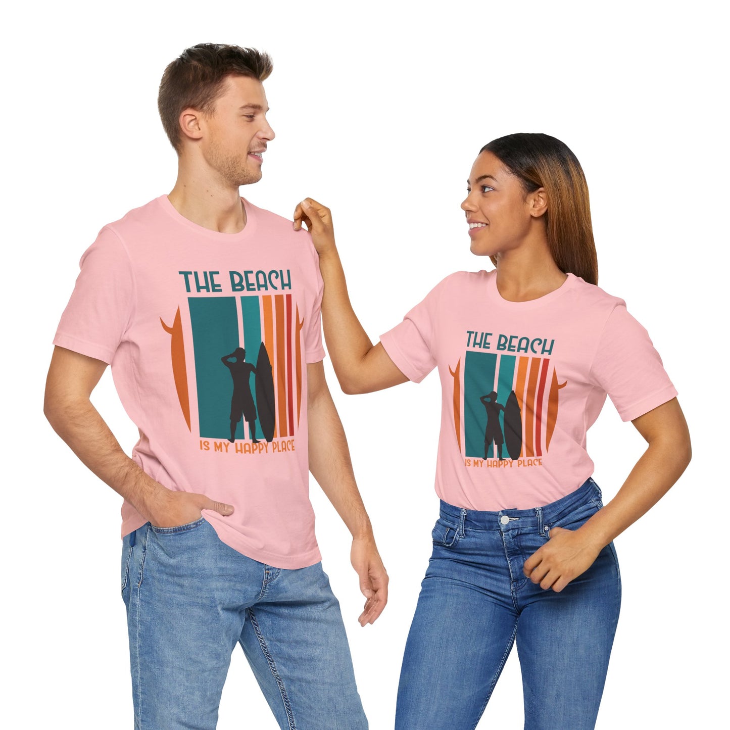 The Beach Is My Happy Place - Unisex Jersey Short Sleeve Tee - 13131