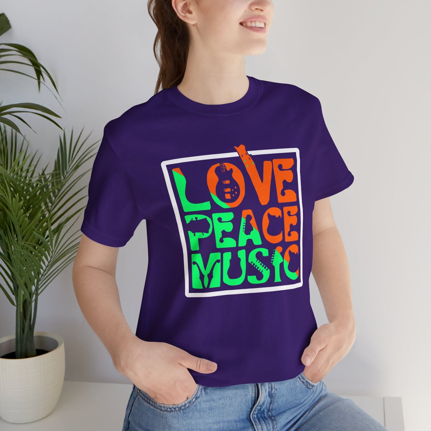 Love Peace Music - Unisex Jersey Short Sleeve Tee