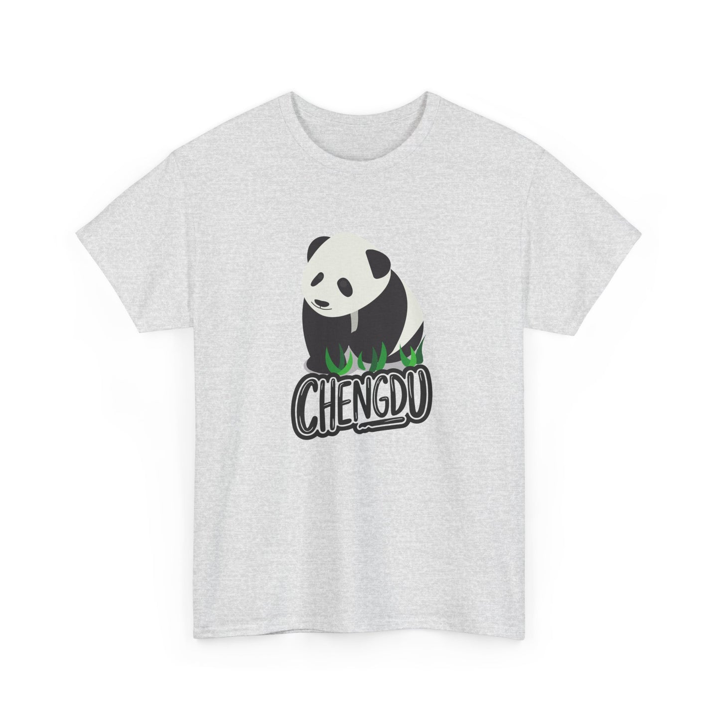 Chengdu Panda Unisex Heavy Cotton Tee - Cozy and Fun Graphic Tee for Animal Lovers - 12206
