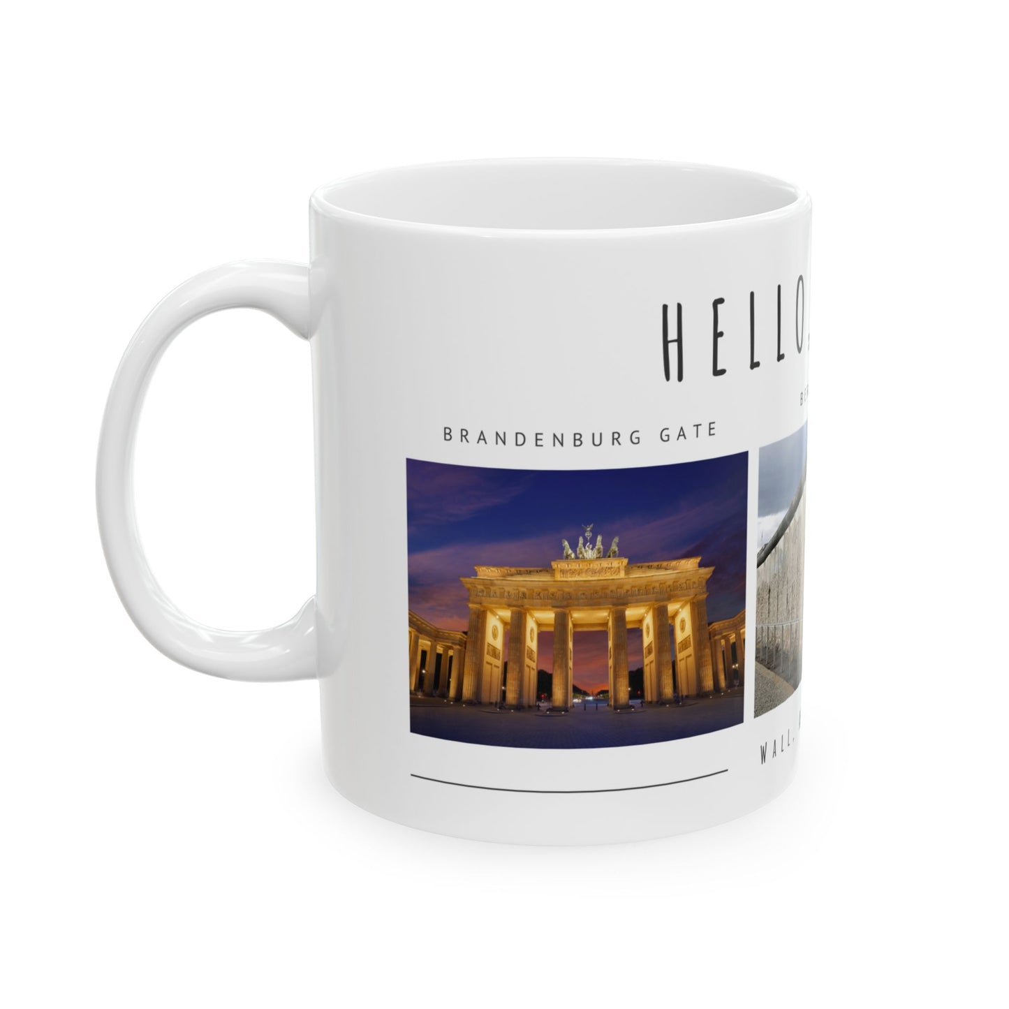 Hello Berlin! Ceramic Travel Mug with Cityscape Design - Perfect Gift for Travelers and History Lovers - 12015