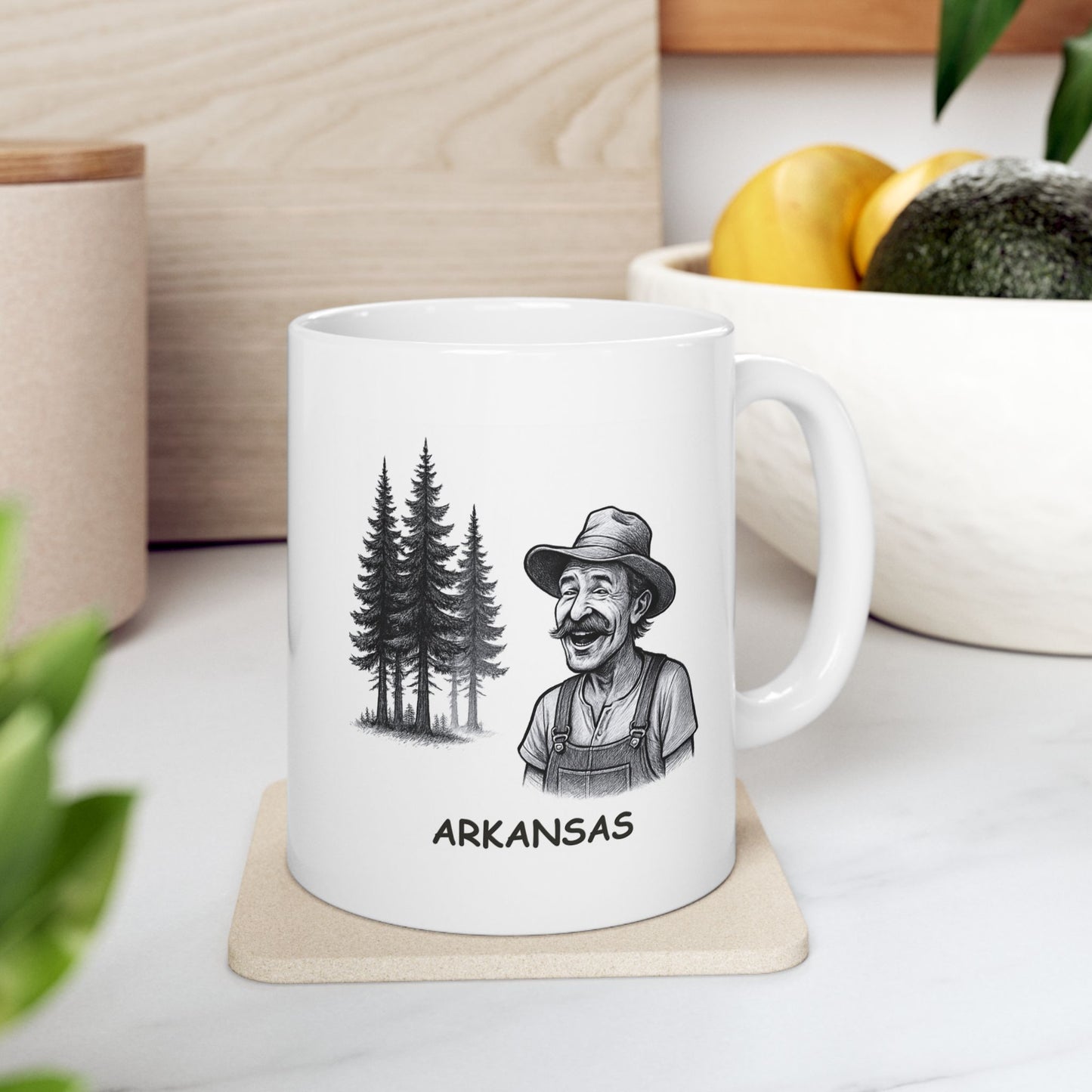 "Arkansas: Where the trees are tall, and the accents are even taller." Ceramic Mug - 13275
