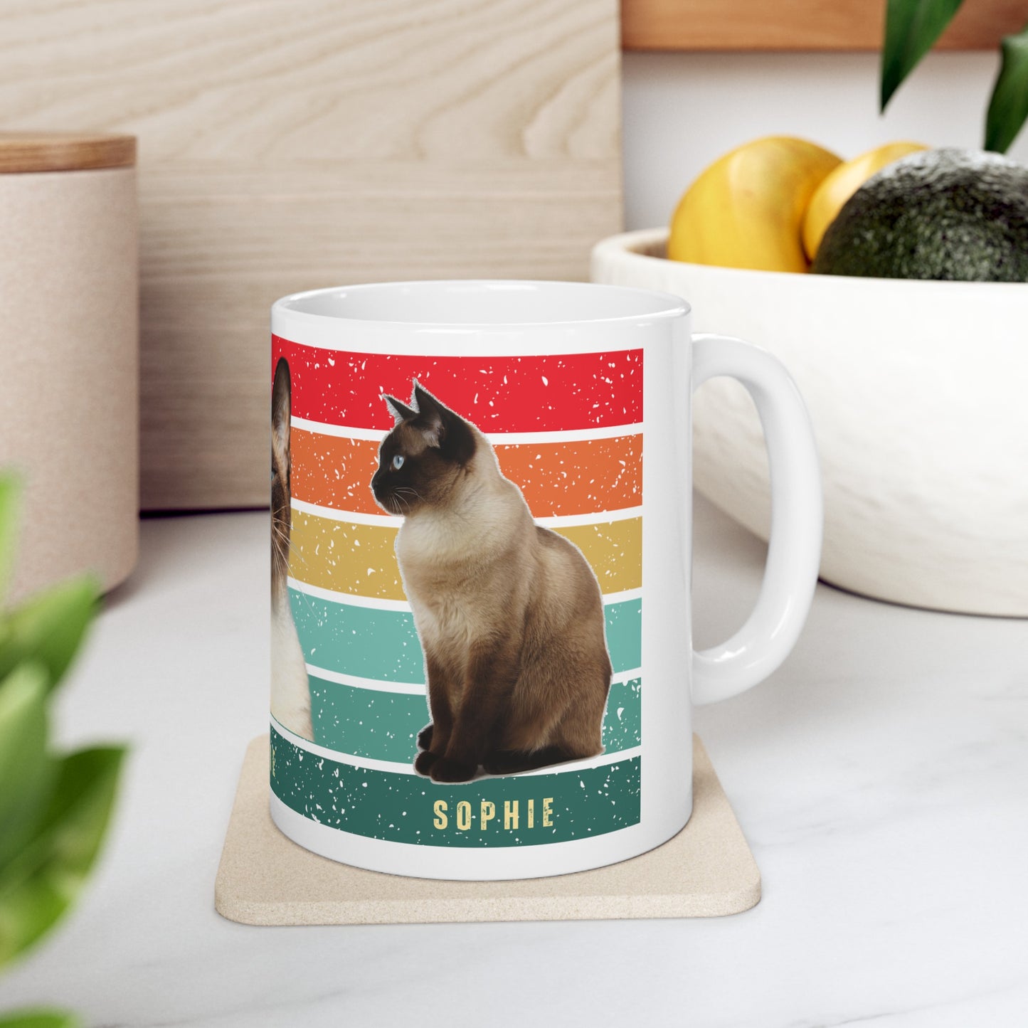 Custom Cat Photo Ceramic Mug, (11oz, 15oz)