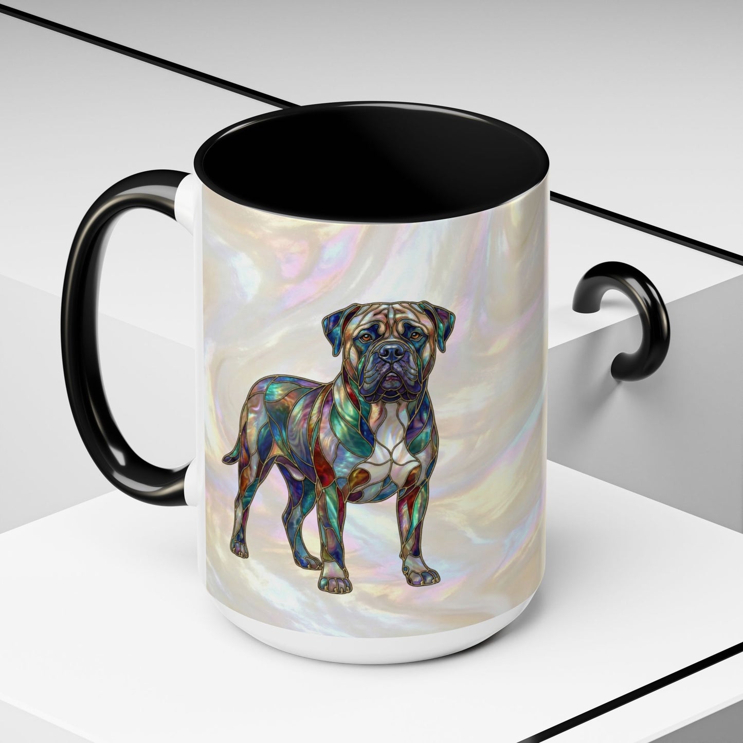 Bull Mastiff Accent Coffee Mug -Stained Glass Style (11/15oz) 14622