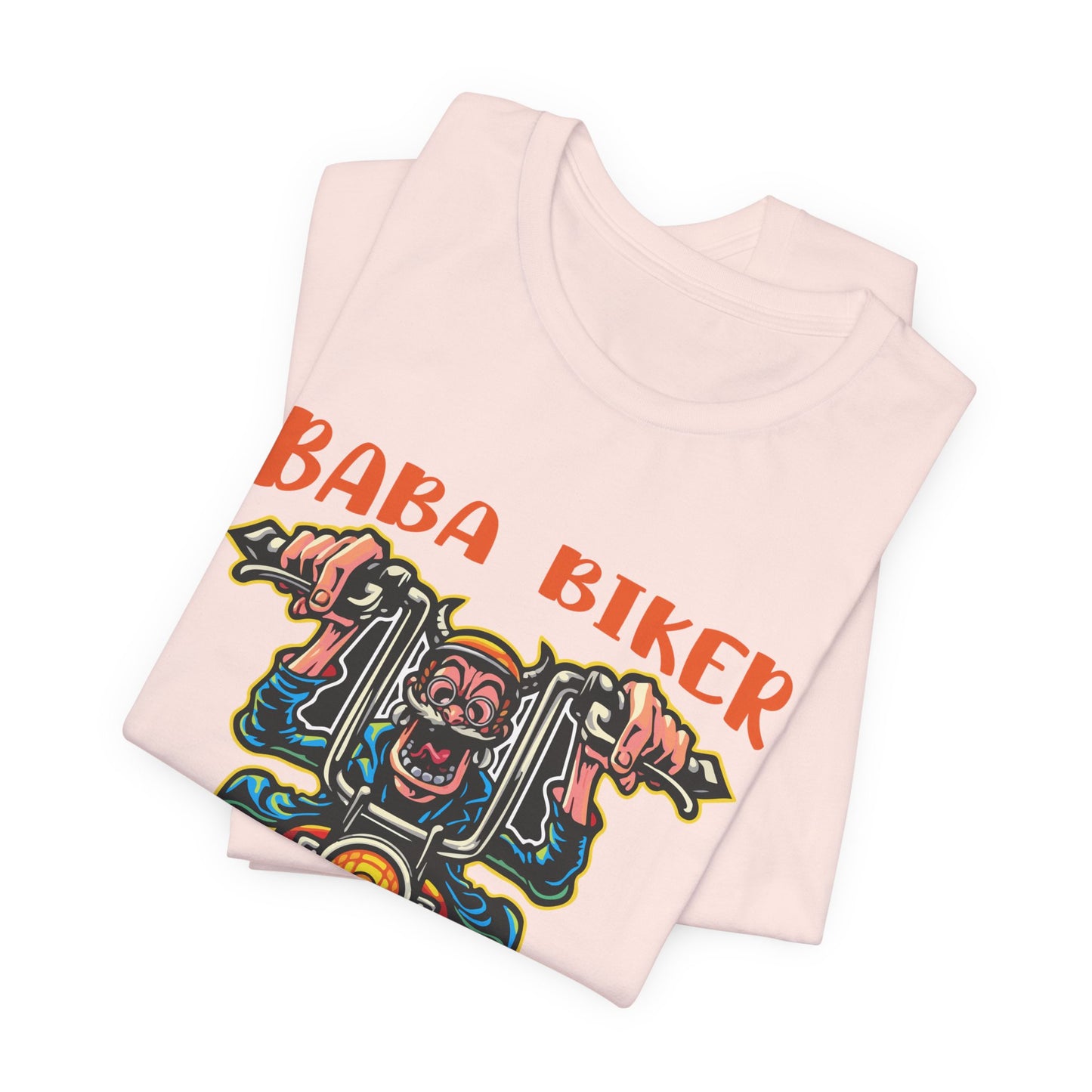 Baba Biker, Riding, Meditating and Samadhi - Unisex Jersey Short Sleeve Tee - 13590