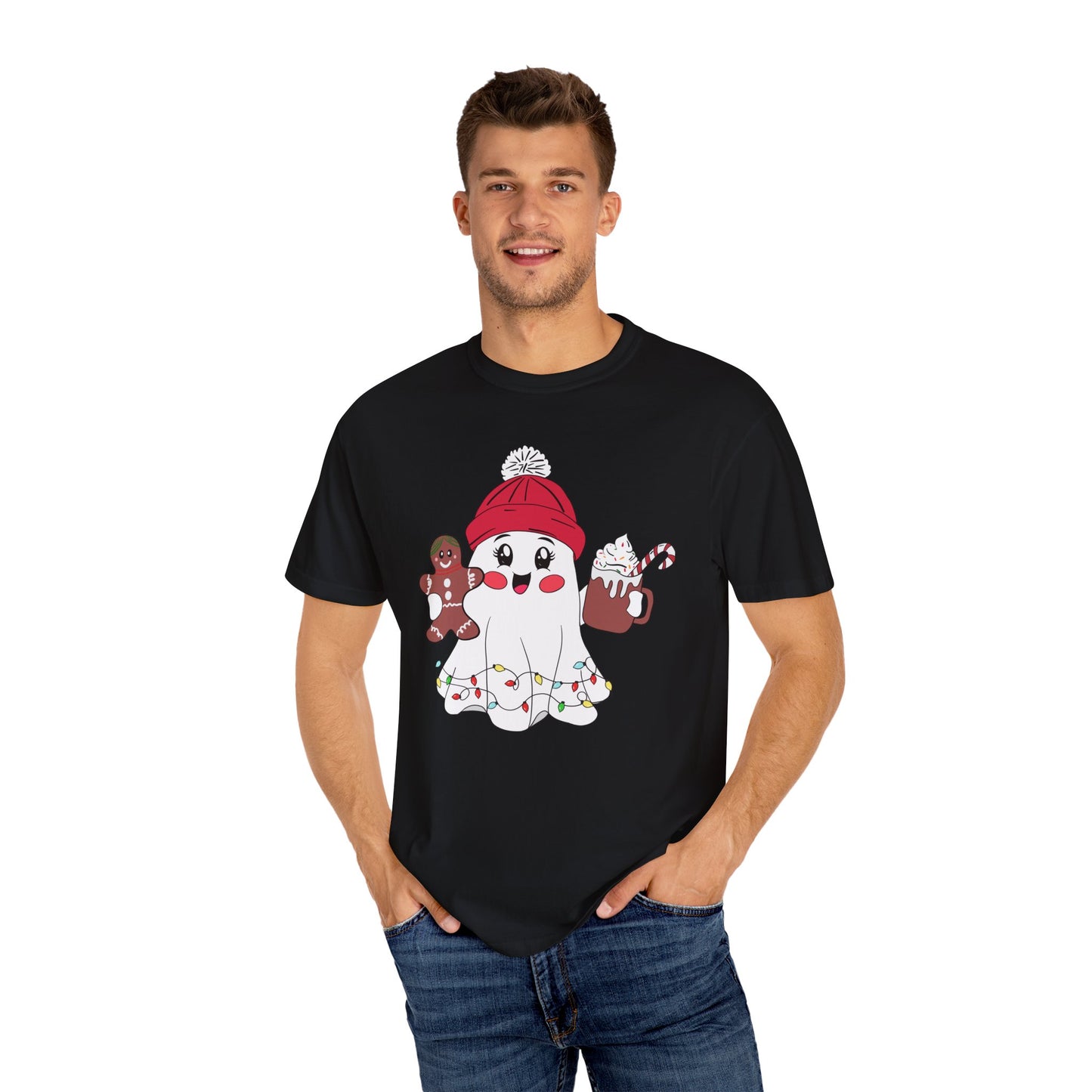 Christmas Ghost - Unisex Garment-Dyed T-shirt - 10408