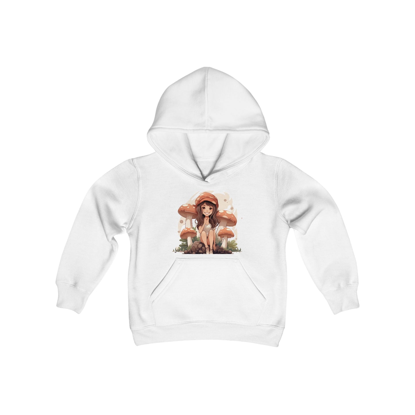 Adventures with Mushroom Girl - Youth Heavy Blend Hooded Sweatshirt