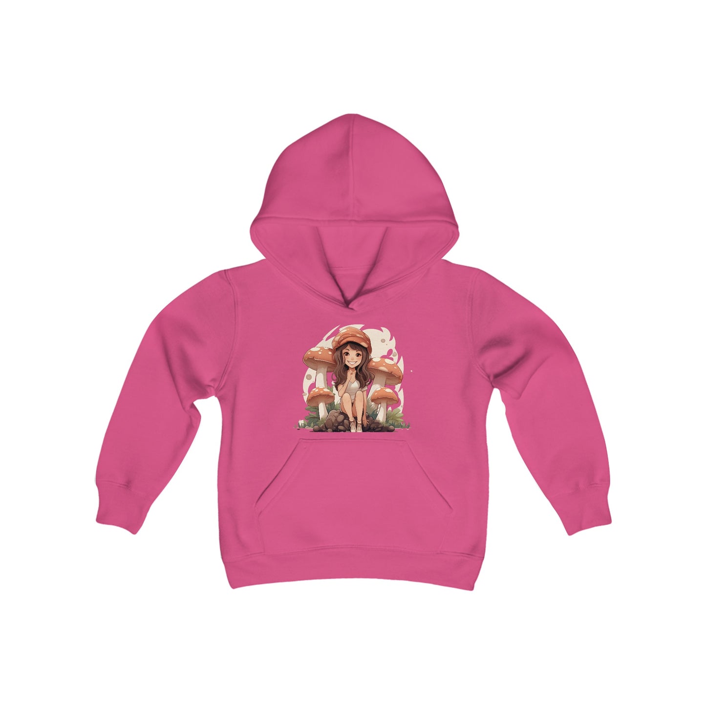 Adventures with Mushroom Girl - Youth Heavy Blend Hooded Sweatshirt