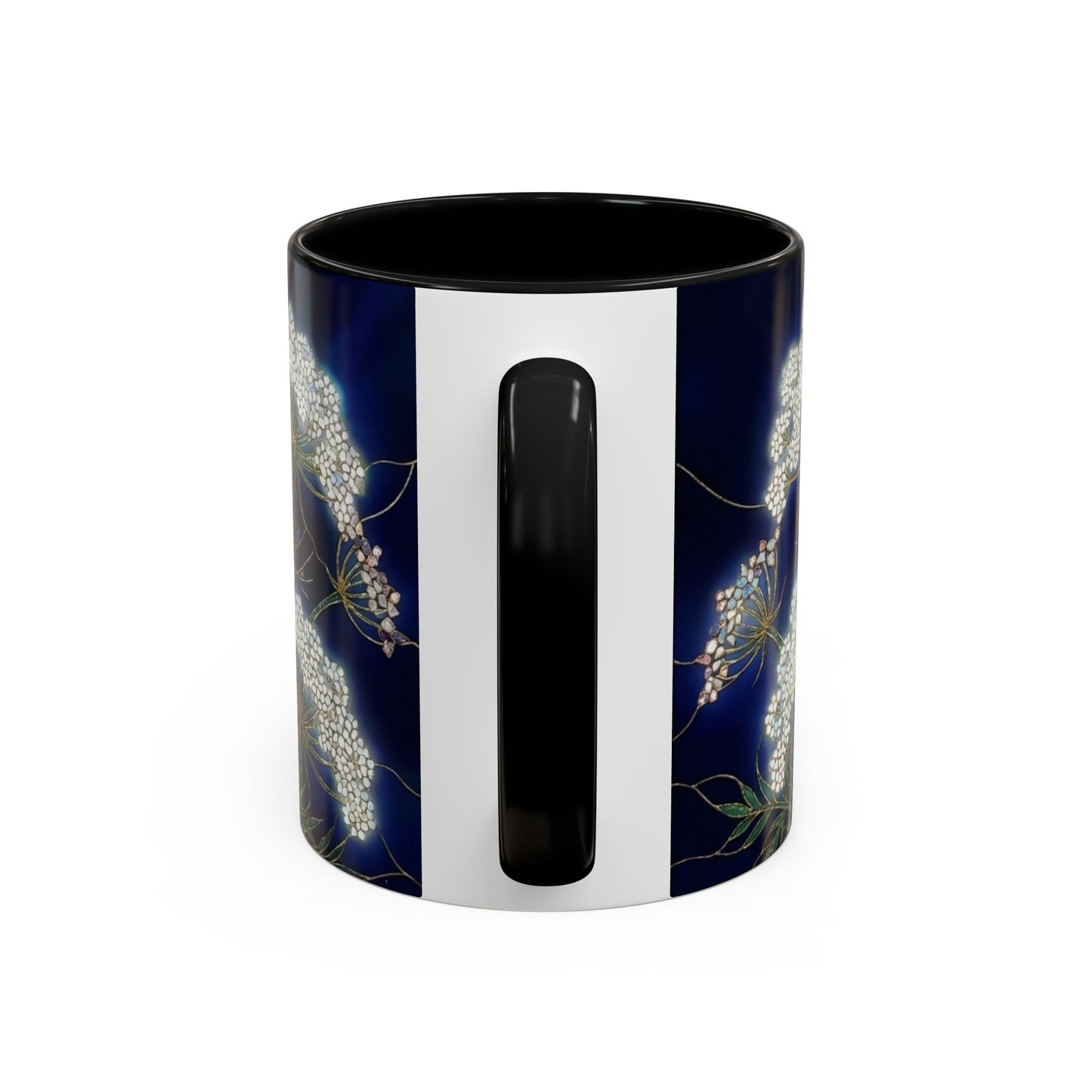 Queen Anne's Lace Floral Coffee Mug — Stained Glass Design (11/15oz) - 14583