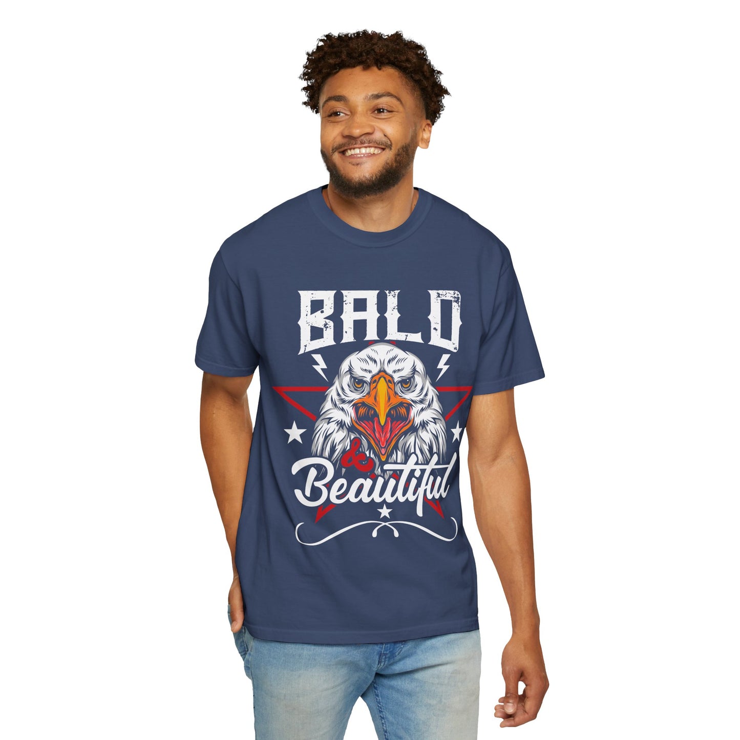 American Eagle, Bald is Beautiful T-Shirt, Unisex Garment-Dyed Tee - 13491