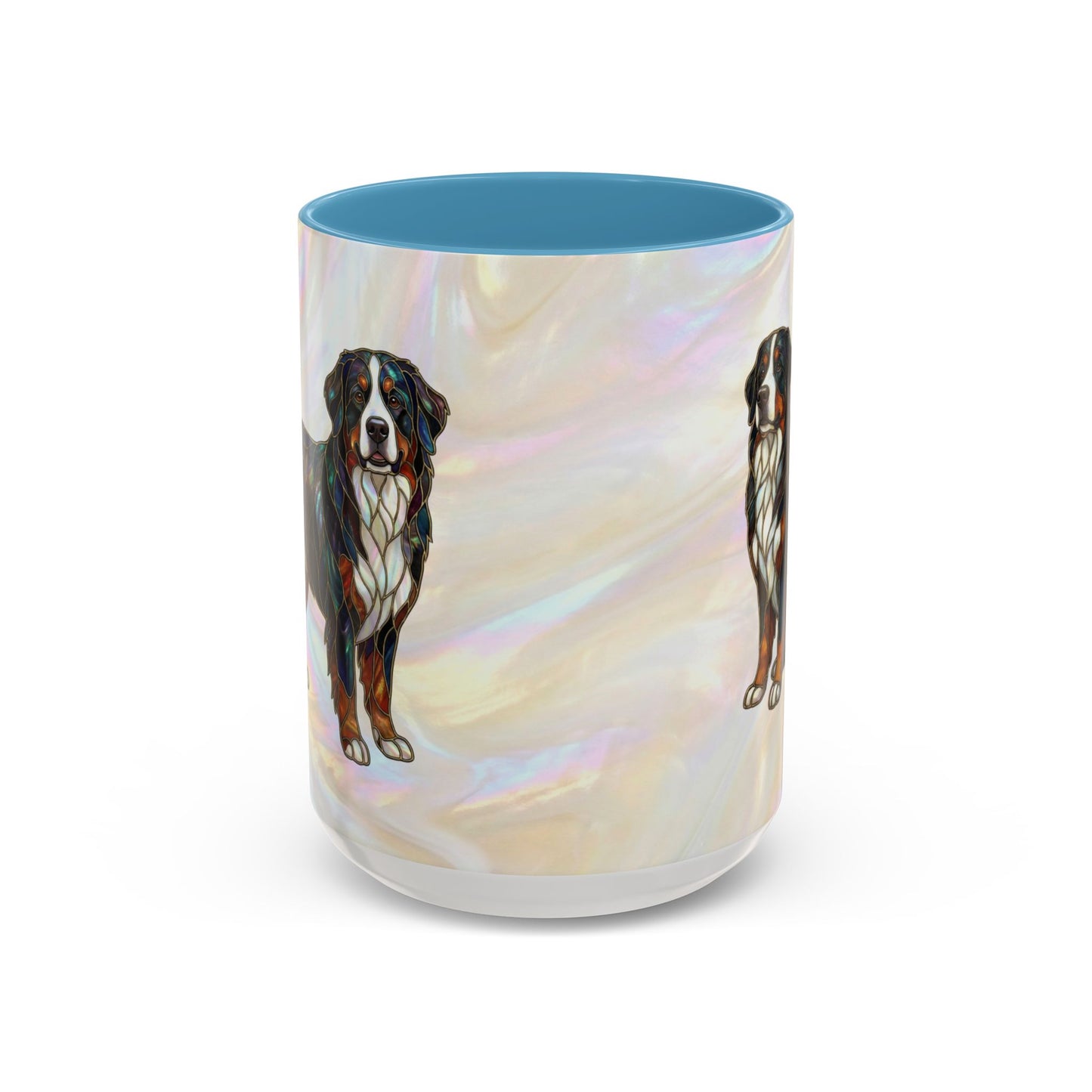 Bernese Mountain Dog Accent Coffee Mug — Stained Glass Design (11/15 oz) - 14617