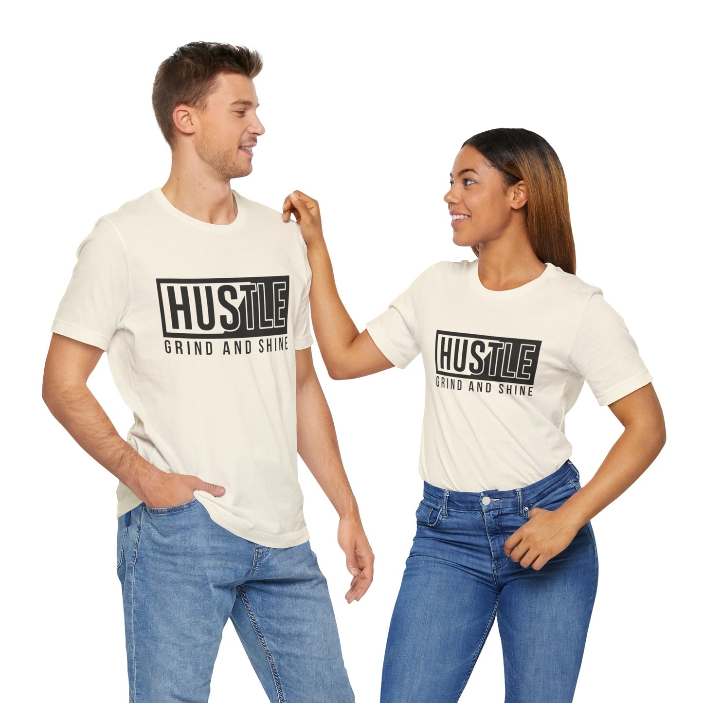 Motivational: Hustle, Grind & Shine - Unisex Jersey Short Sleeve Tee