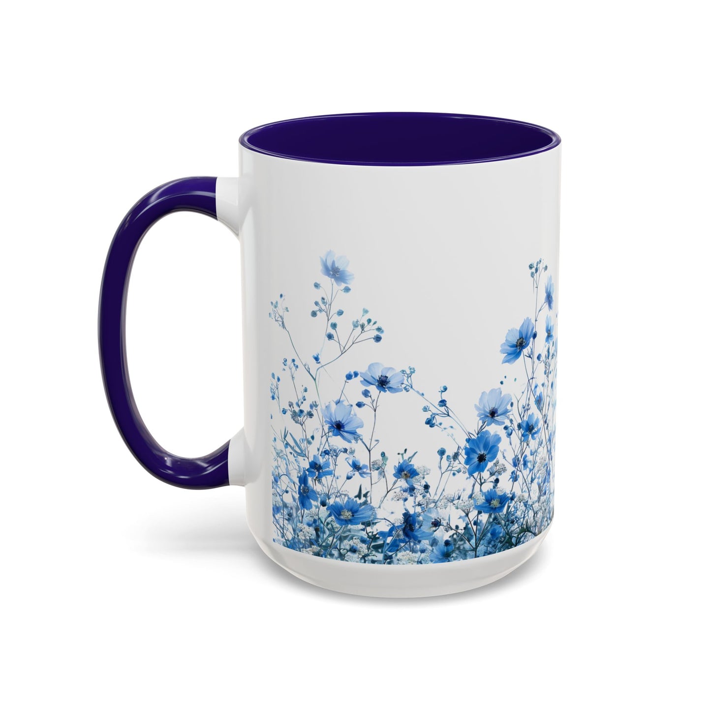 Field of Blue Flowers - Accent Coffee Mug (11, 15oz) - 10645