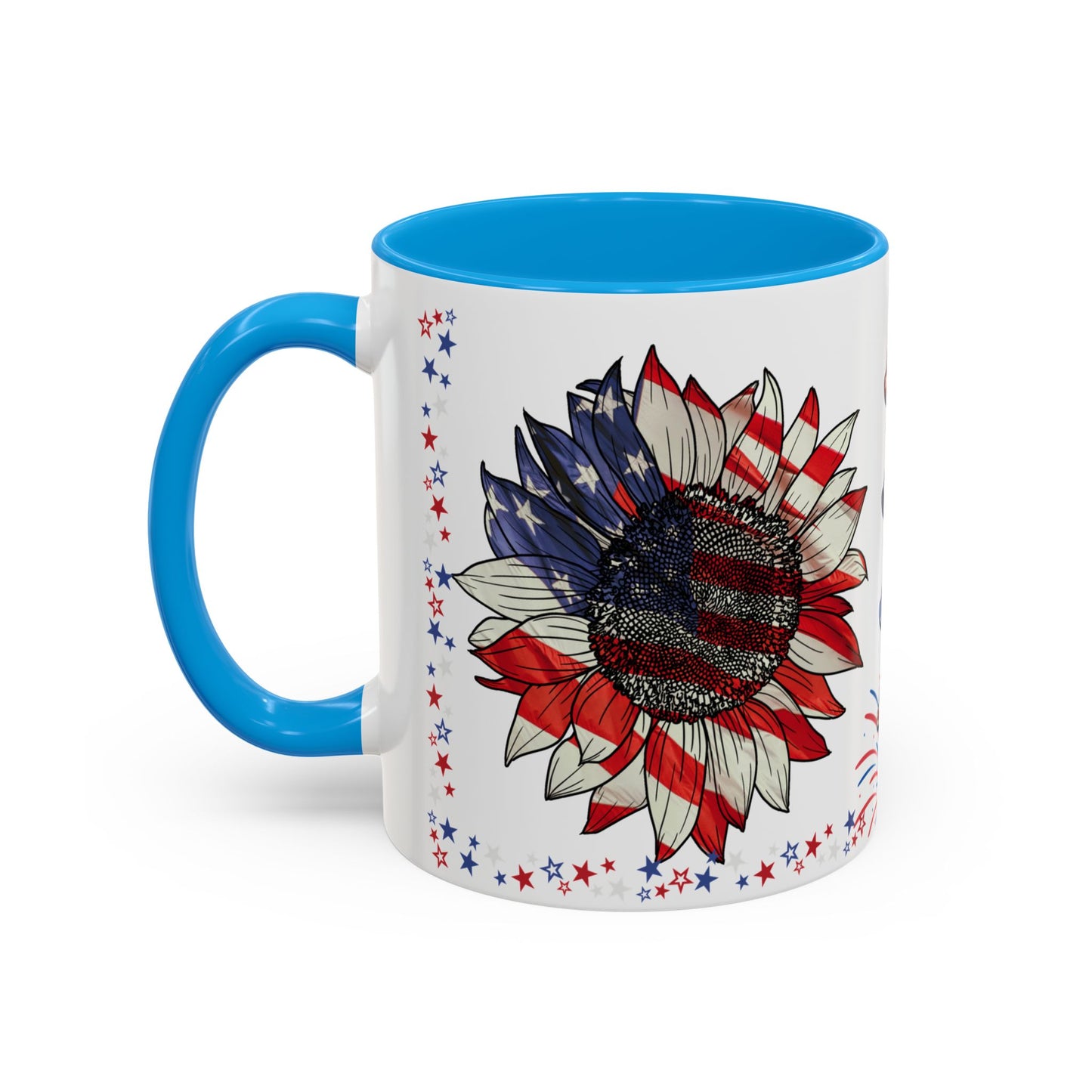 July 4, Red & Blue, Colorful Mugs, 11oz - 10590