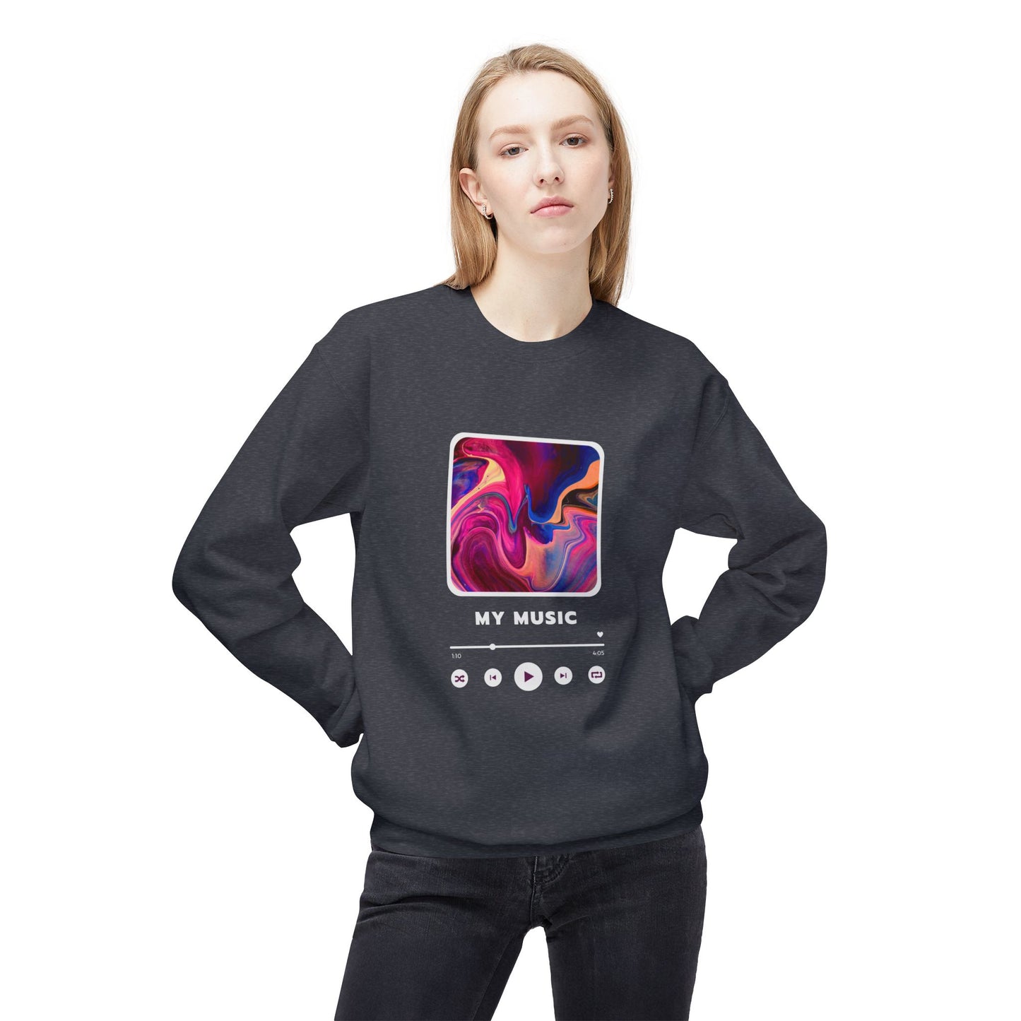 My Music - Unisex Midweight Softstyle Fleece Crewneck Sweatshirt - 11264
