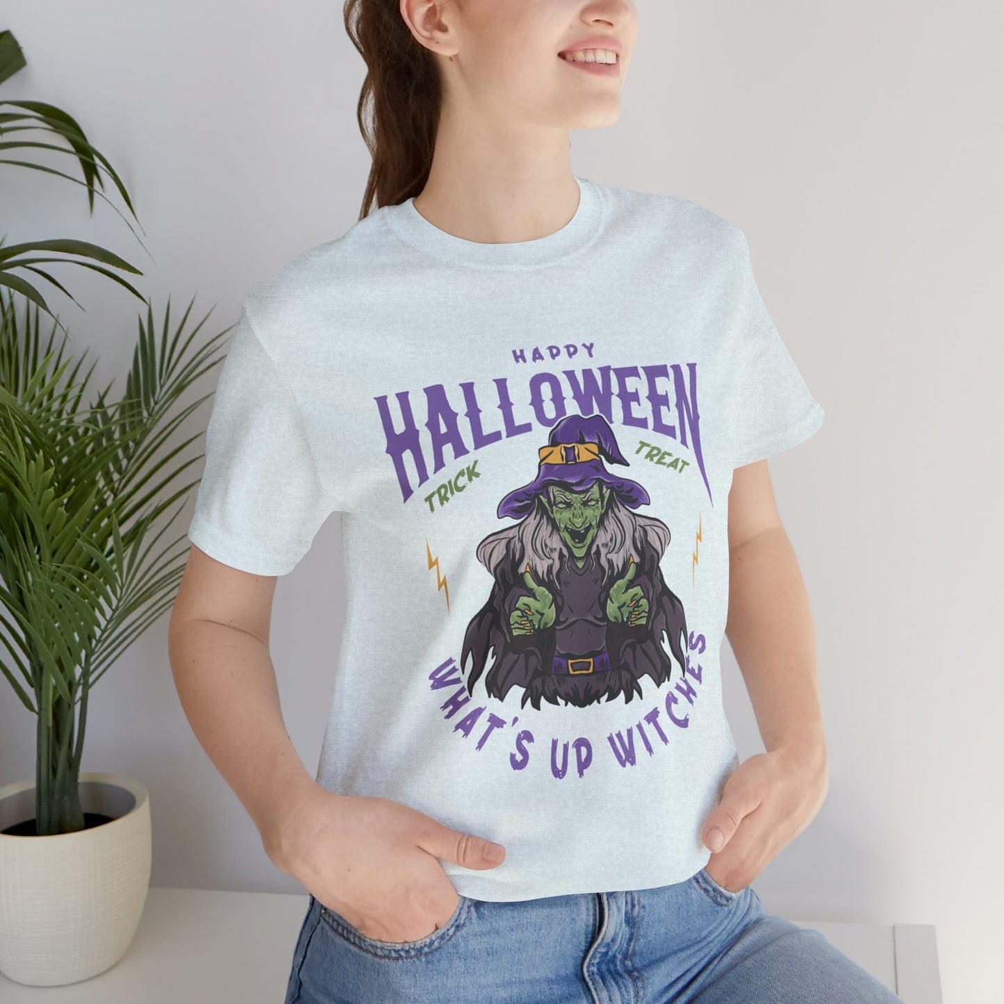 Happy Halloween, What's Up Witches  - Unisex Jersey Short Sleeve Tee