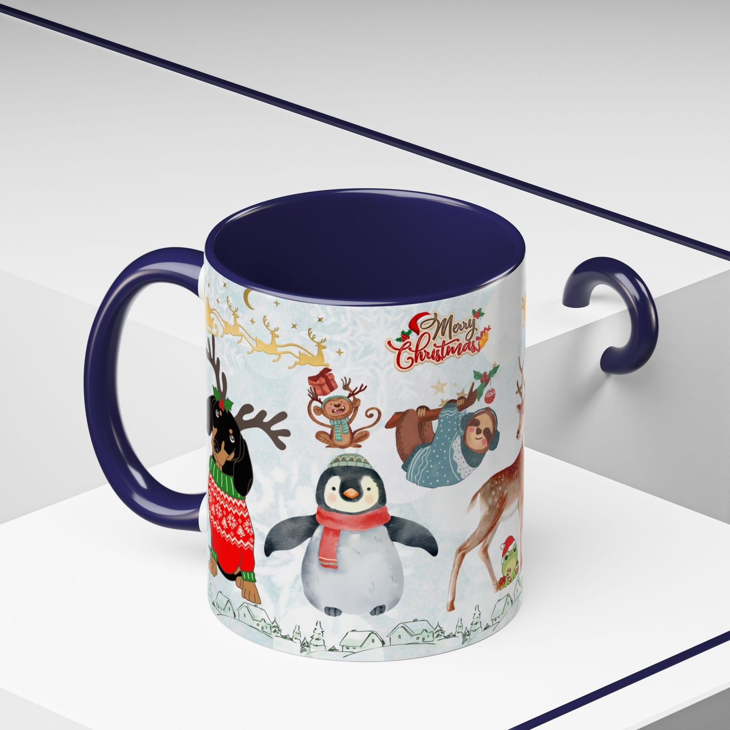 Merry Christmas, Animals - Accent Coffee Mug (11, 15oz)