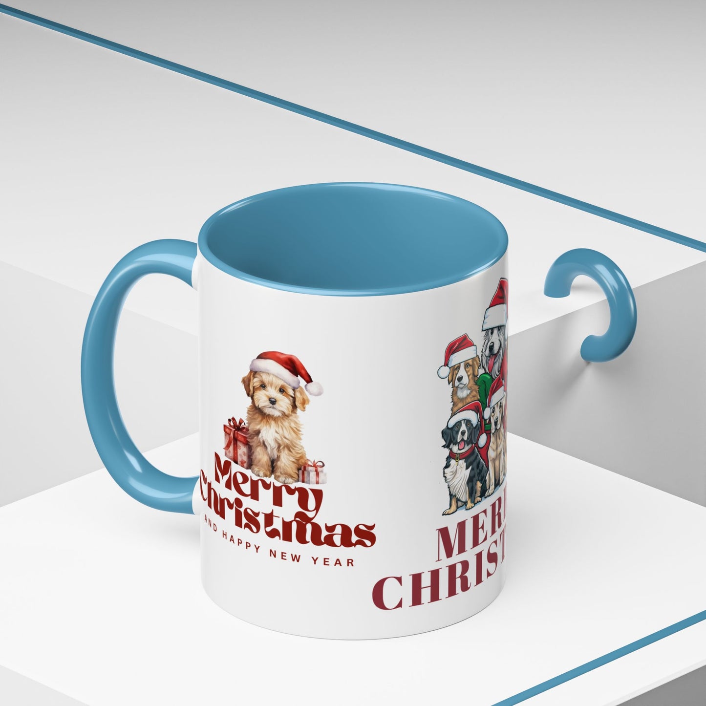 Dogs, Merry Christmas - Accent Coffee Mug (11, 15oz)