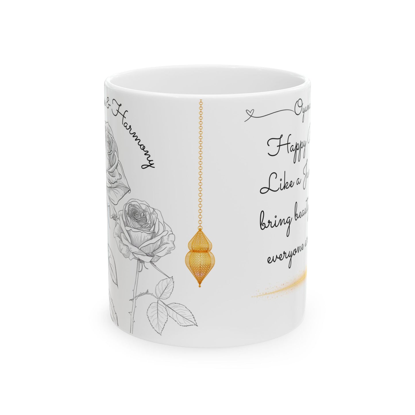 Happy Birthday, June, Rose, Customized -  Ceramic Mug, (11oz, 15oz) - 10431