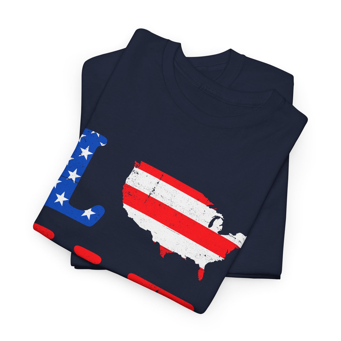 Patriotic Love Tee | Unisex Heavy Cotton T-Shirt, USA Love Shirt, 4th of July Gift, Casual Wear, Independence Day Apparel - 13696