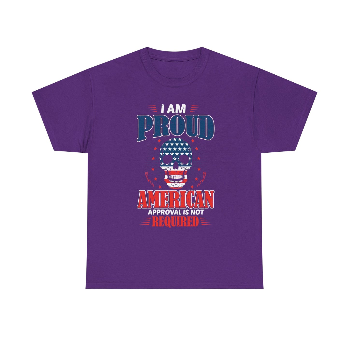 "I'm a Proud American" Unisex Heavy Cotton Tee, Patriotic Shirt, Independence Day Apparel, Casual Wear, Gift for Veterans - 13637