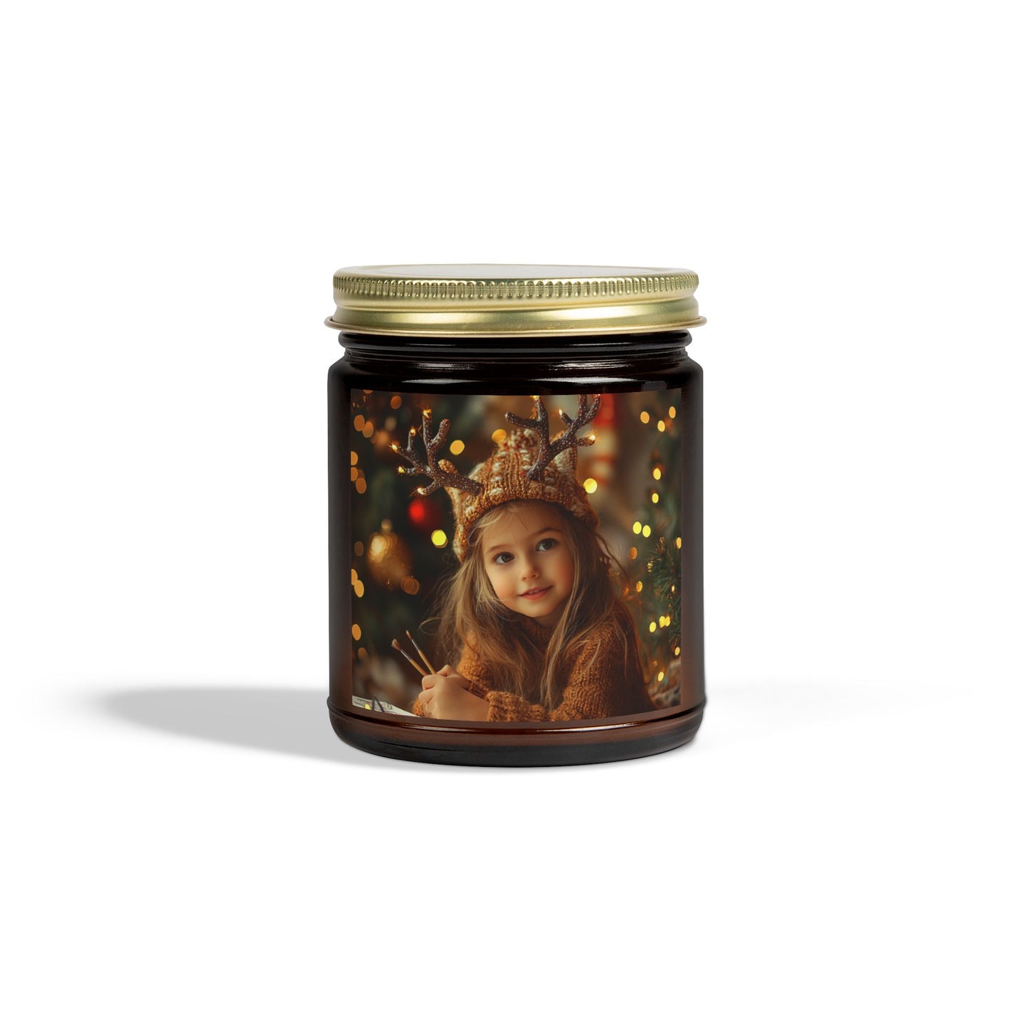 Christmas, Little Girl - Scented Candles, Coconut Apricot Wax (4oz, 9oz) - 10389