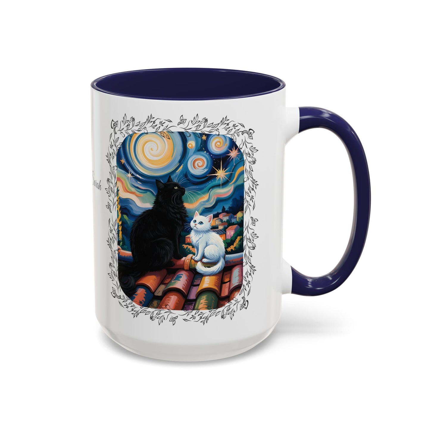 Starry Night Cats Coffee Mug – Van Gogh Inspired Cat Art | Cat Lovers Gift (11oz / 15oz) - 14758