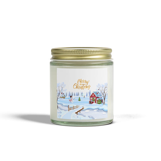 Merry Christmas - Scented Candles, Coconut Apricot Wax (4oz, 9oz) - 10233