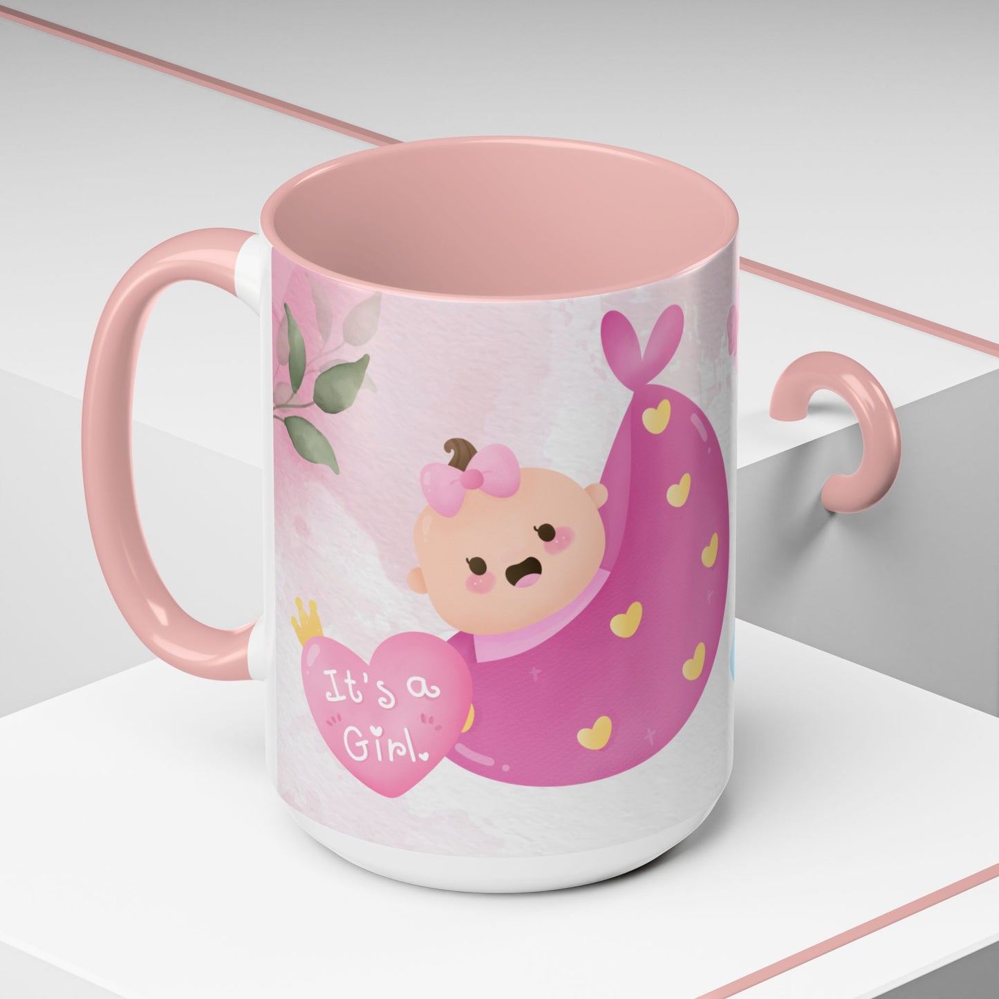 It's A Girl, Detail Customizable - Accent Coffee Mug (11, 15oz) - 11099