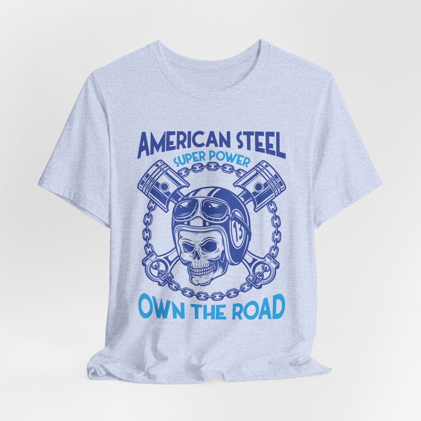 American Steel, Super Power On The Road - Unisex Jersey Short Sleeve Tee - 13557