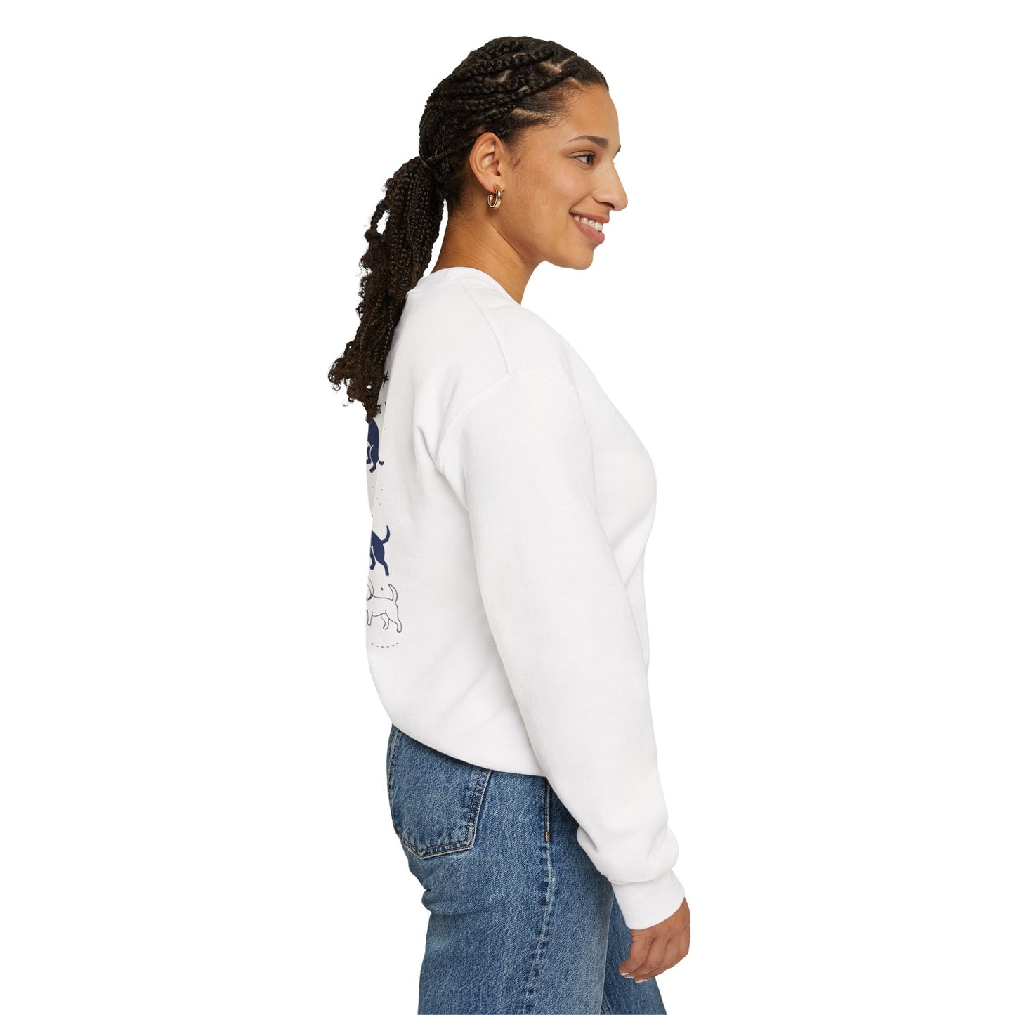 Dog in Space Crewneck Sweatshirt – Space Puppy Graphic Pullover - 14678