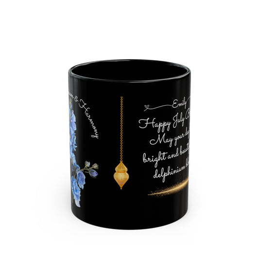 Happy Birthday - July Customized Ceramic Black Mug (11oz, 15oz)