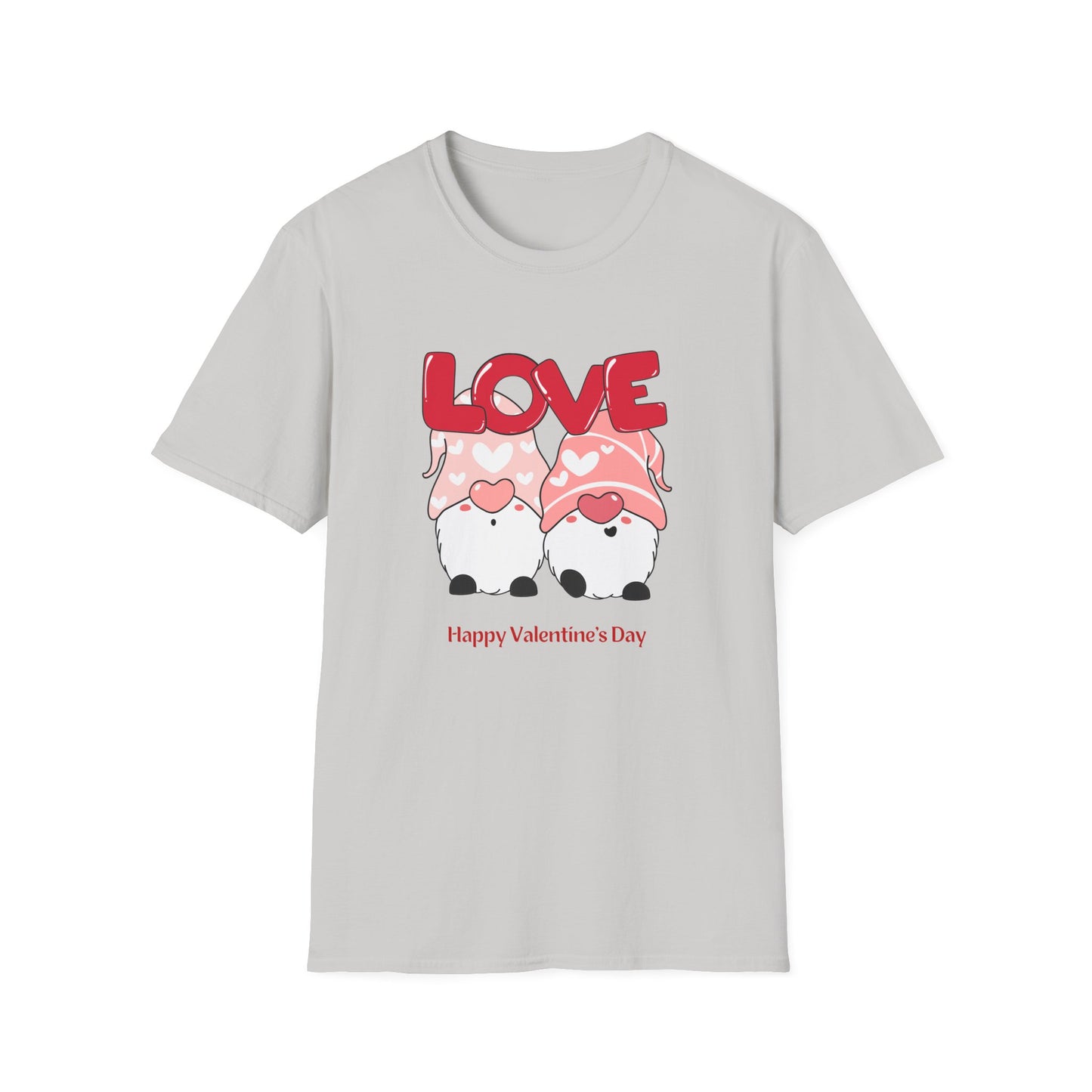 Gnomes, Love, Happy Valentine's Day - Unisex Softstyle T-Shirt - 11444