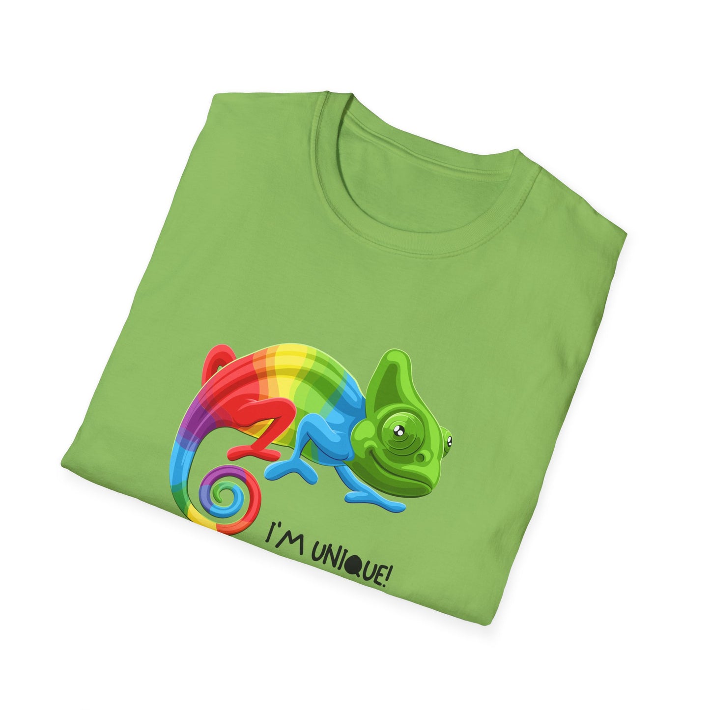 Unique Colorful Chameleon Unisex Softstyle T-Shirt - I'm Unique - 11823