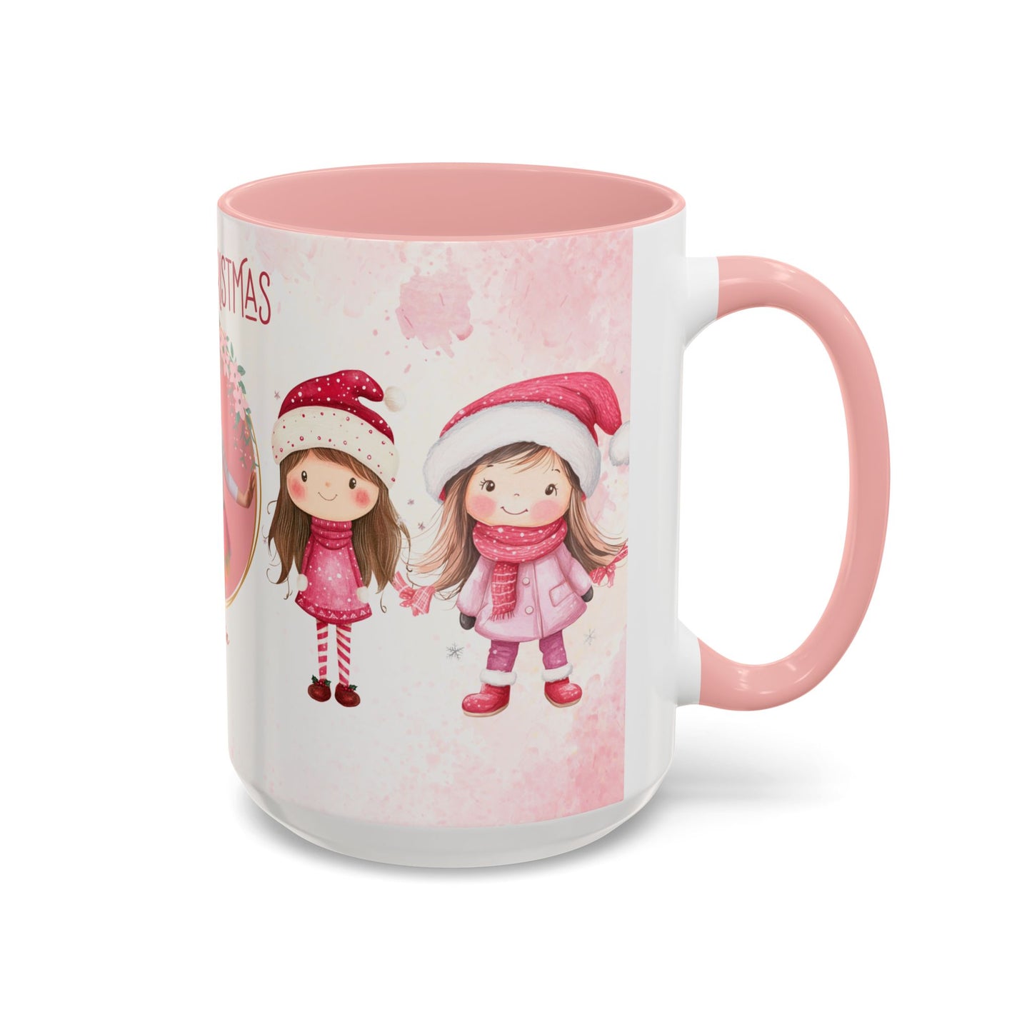 Amelia, Christmas Girl, Customizable - Accent Coffee Mug (11, 15oz) - 10144