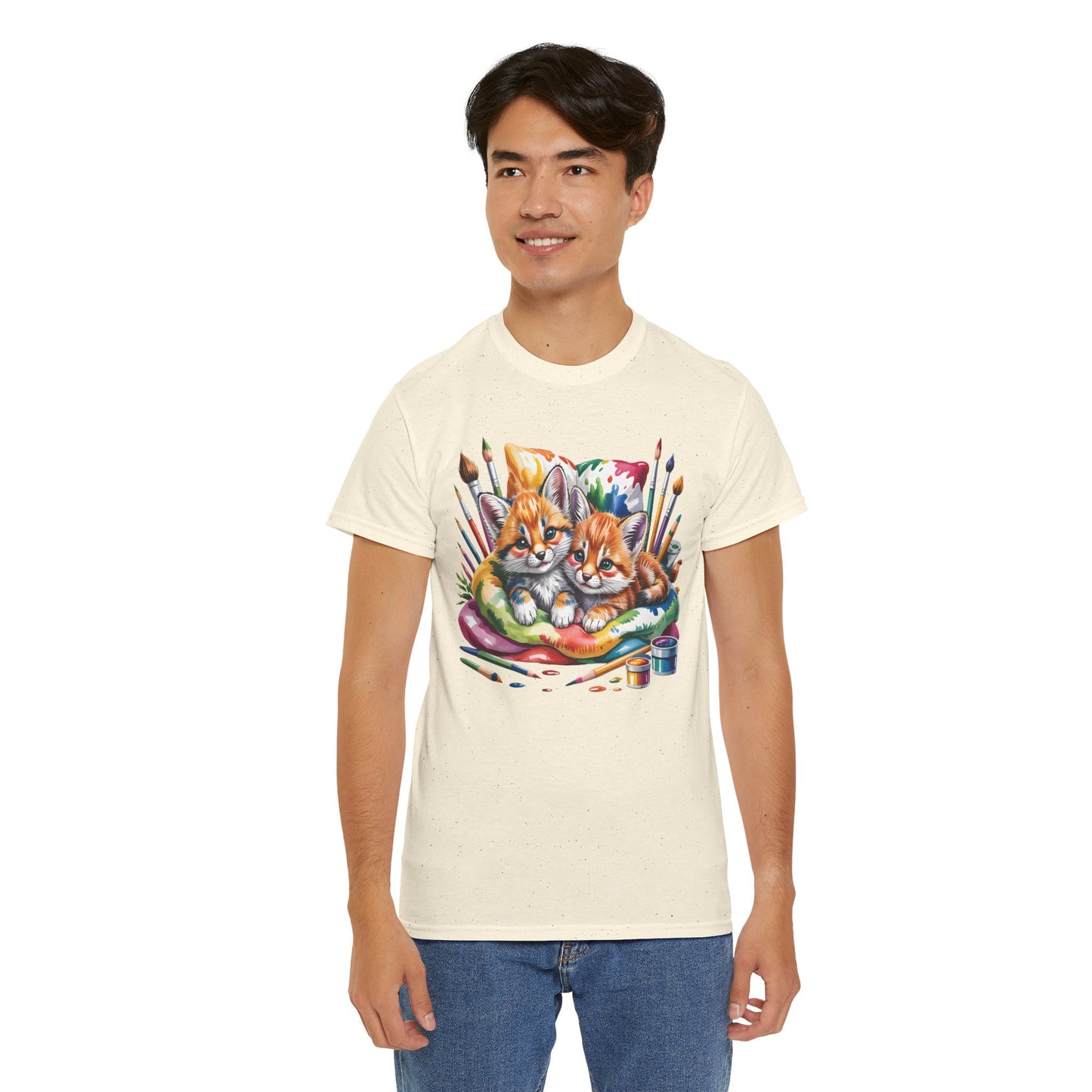 Artist Kittens T-Shirt — Cute Painting Cats Graphic Tee, Cat Lover Gift - 14866