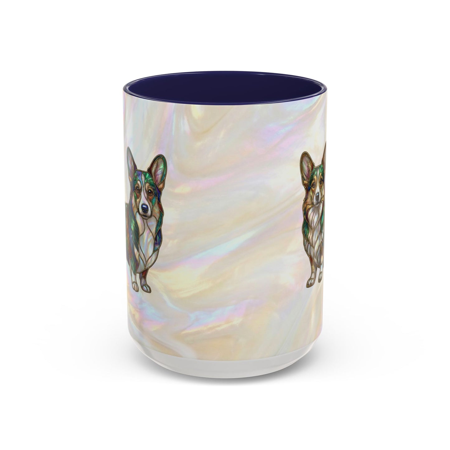 Corgi Accent Coffee Mug -Stained Glass Style (11/15oz) - 14627