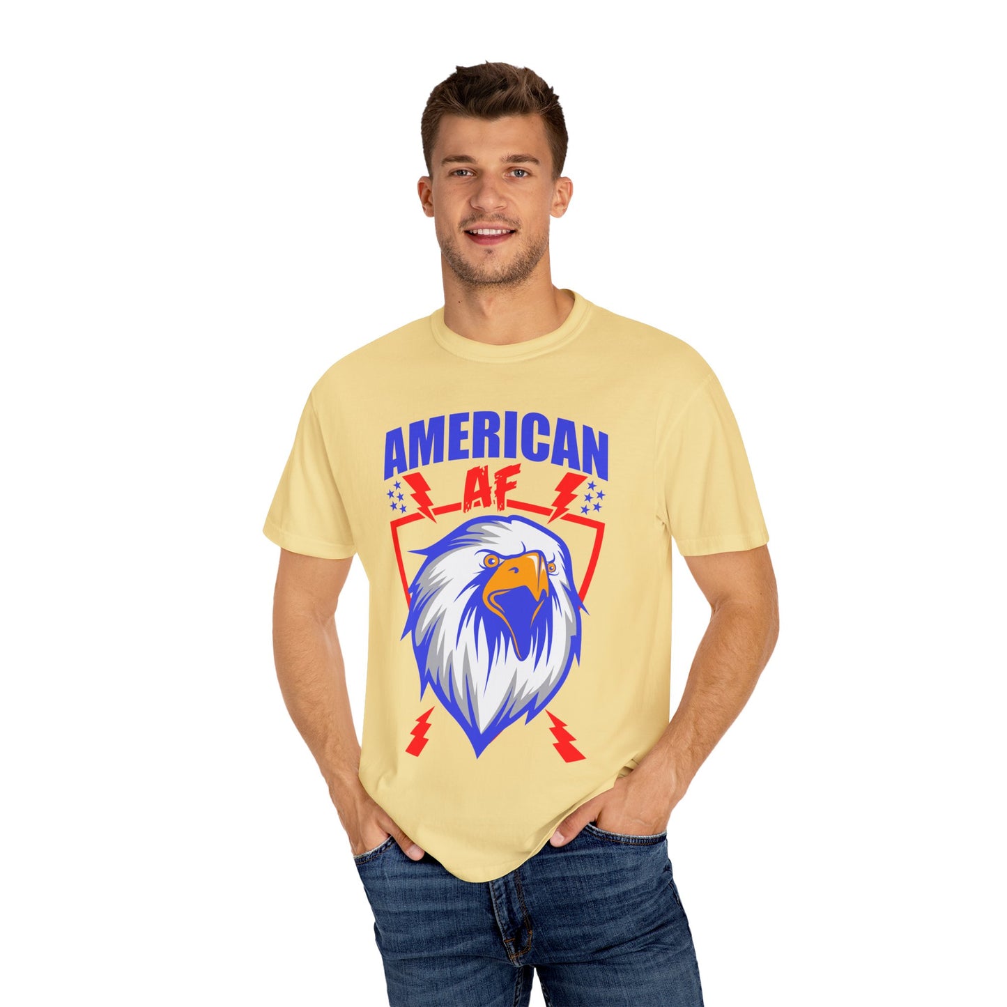 Patriotic Eagle T-Shirt, American AF Graphic Tee, Unisex Tee, 4th of July Shirt, Casual Wear, Gift for Patriots, Summer Style - 13731