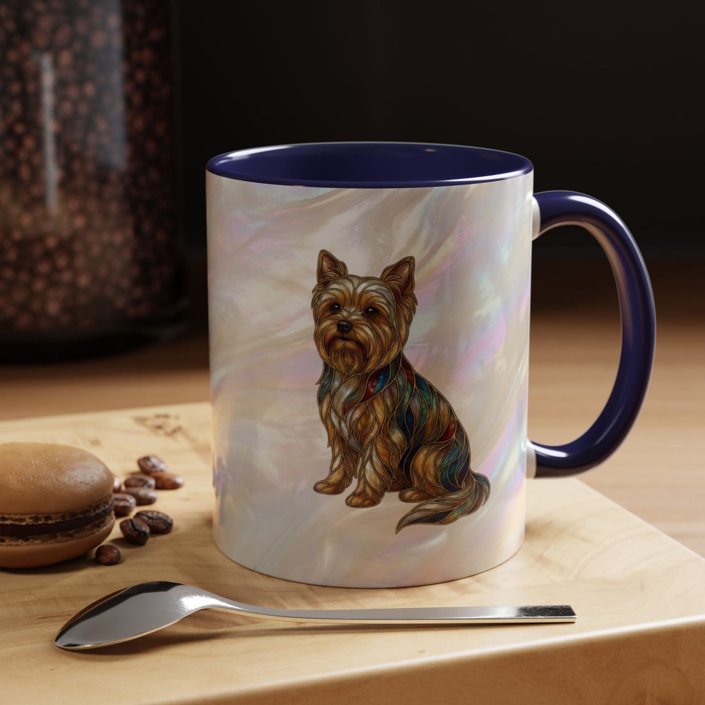 Yorkie Accent Coffee Mug – Stained Glass Design 11/15oz - 14653