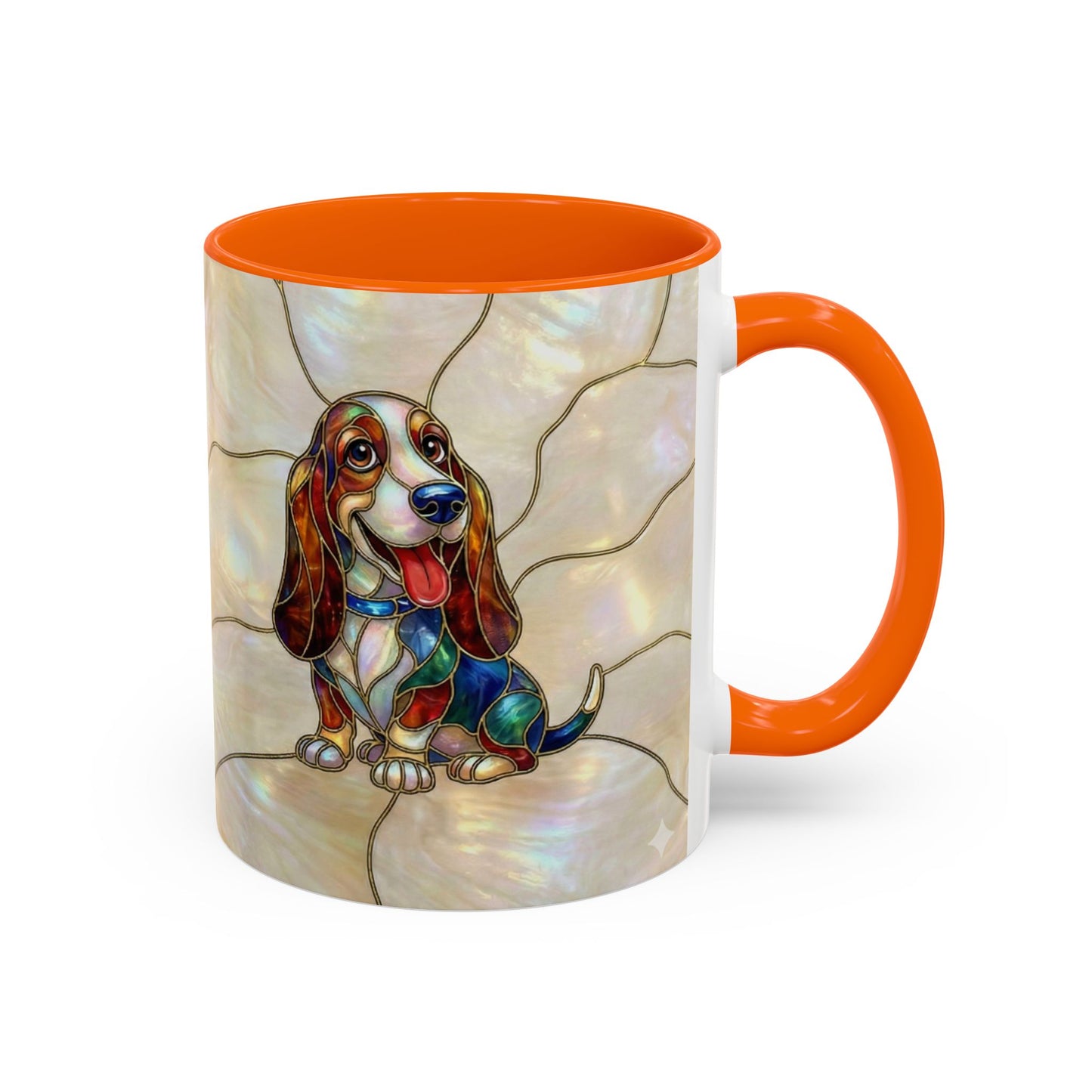 Basset Hound Stained Glass Accent Coffee Mug (11/15oz) - 14520