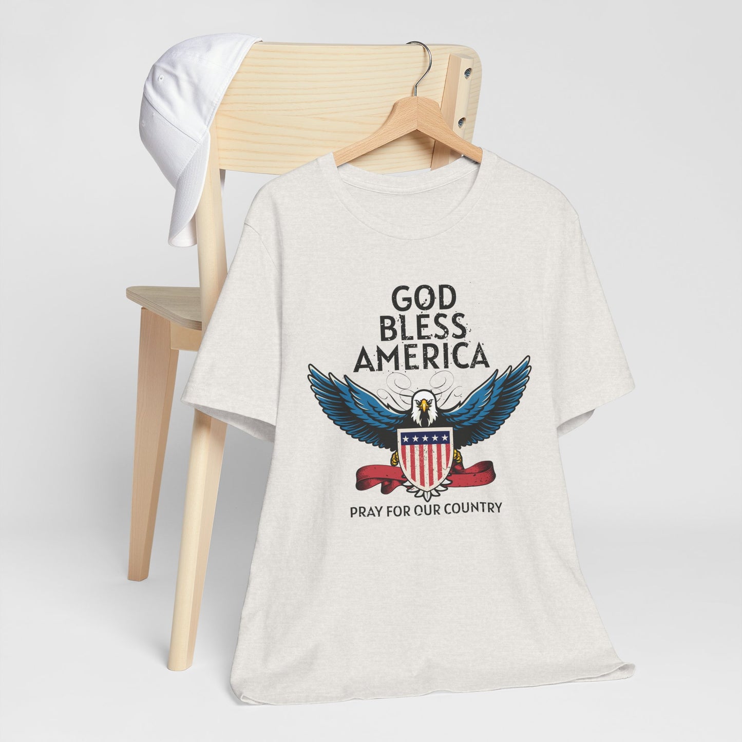 God Bless America Unisex Tee | Patriotic Shirt, American Eagle Design, Casual Wear, Independence Day, Gifts for Veterans - 13786
