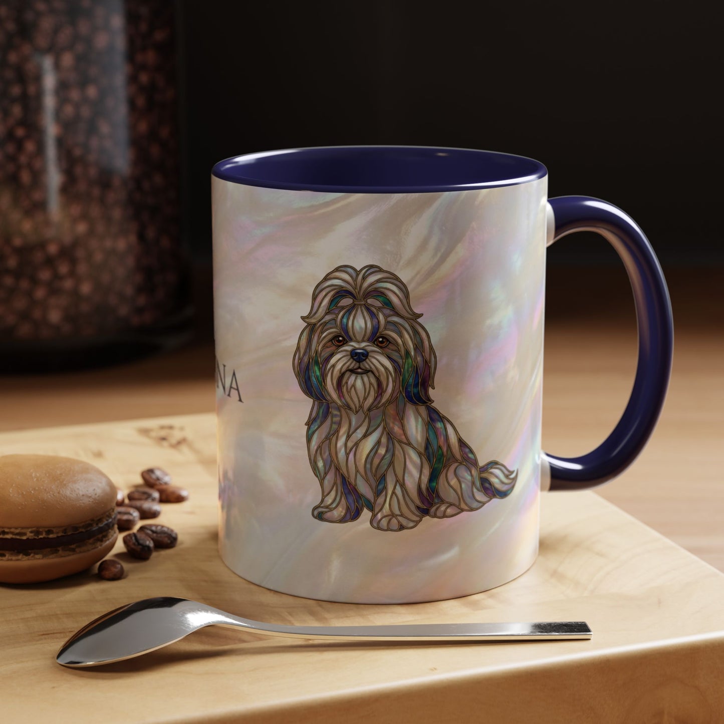 Shih Tzu Accent Coffee Mug – Stained Glass Design 11/15oz - 14647