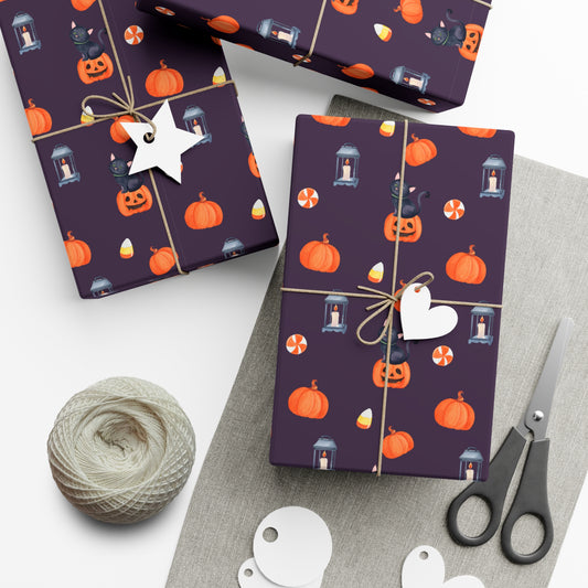 Pumpkin With A Black Cat - Gift Wrap Papers - 13988