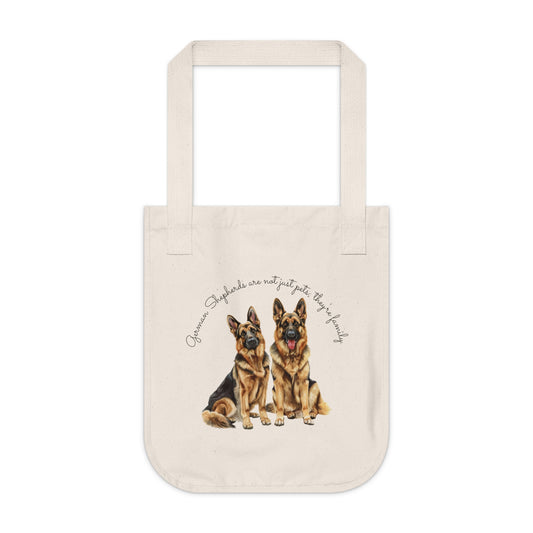 German Shepherds are not just pets; they're family - Customized Organic Canvas Tote Bag