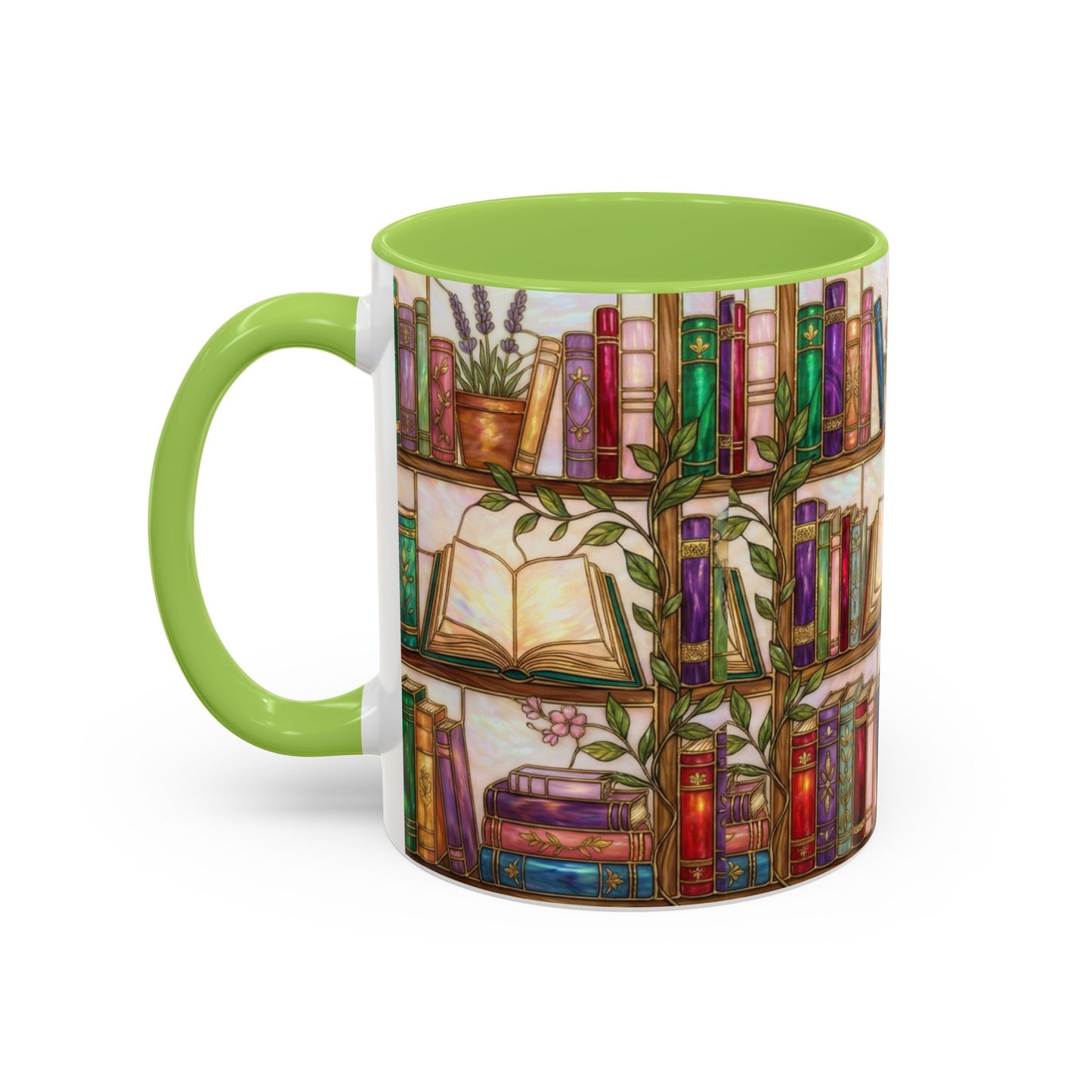 Bookish Accent Coffee Mug — Stained Glass Design (11/15 oz) - 14528