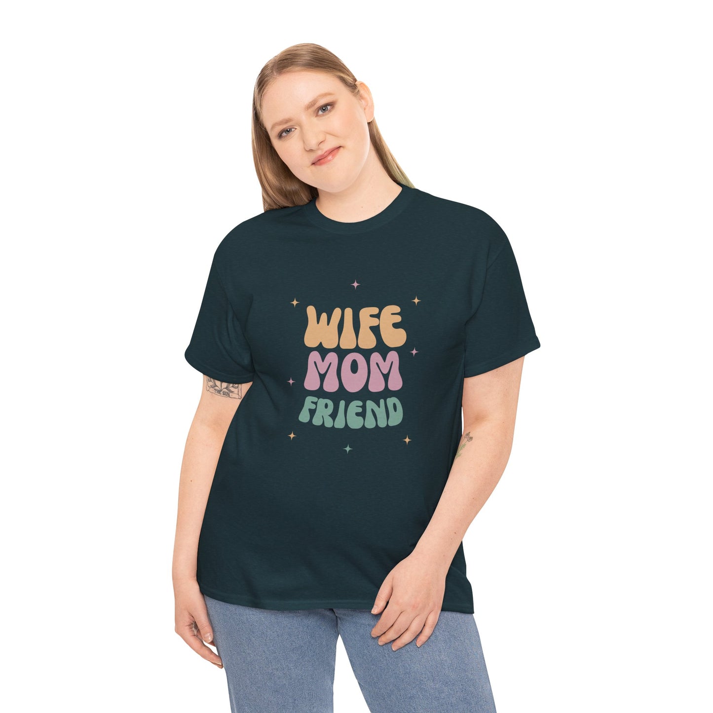 Wife Mom Friend Heavy Cotton Tee | Perfect Gift for Moms & Friends - 12462