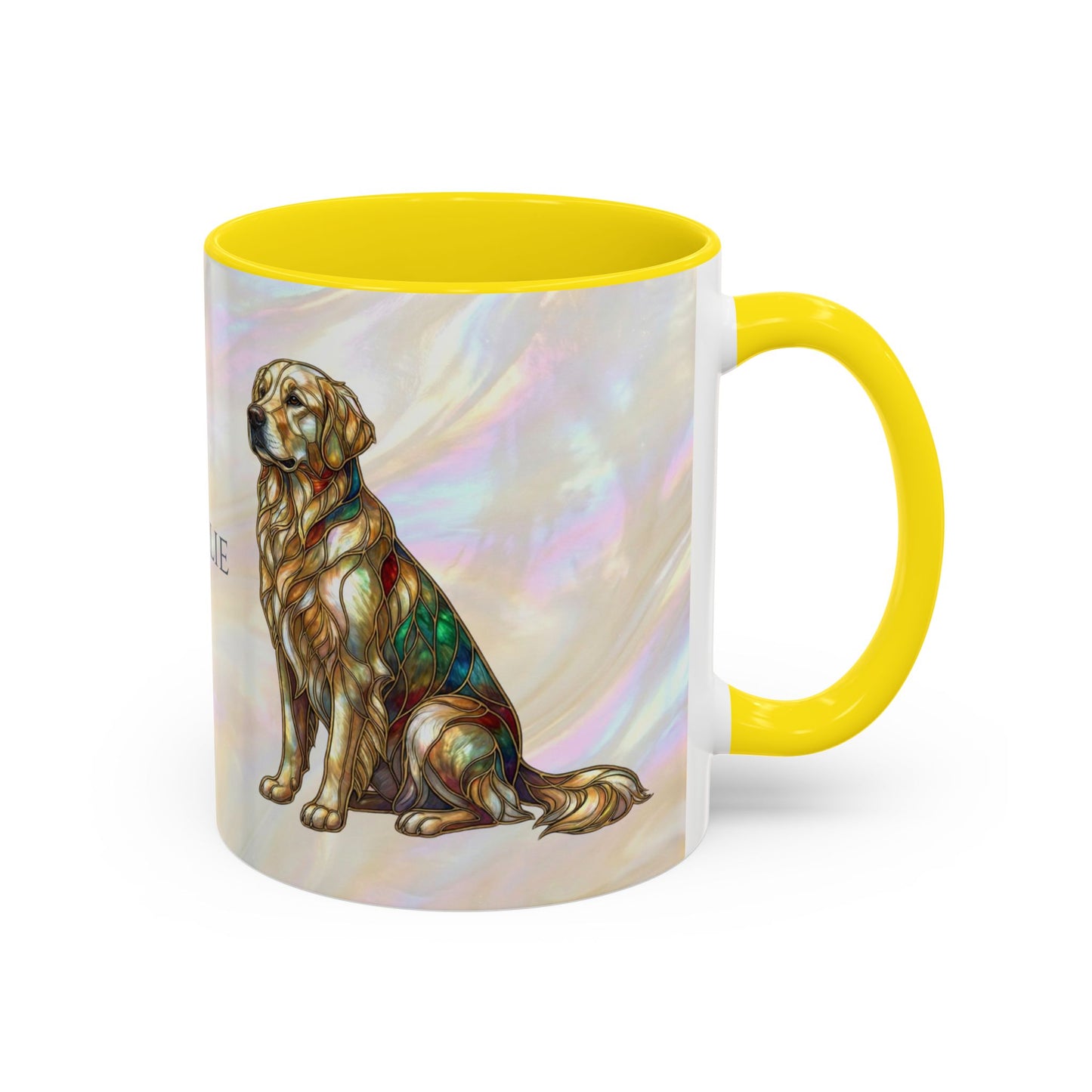 Personalized Golden Retriever Coffee Mug - Stained Glass Design 11/15oz - 14534