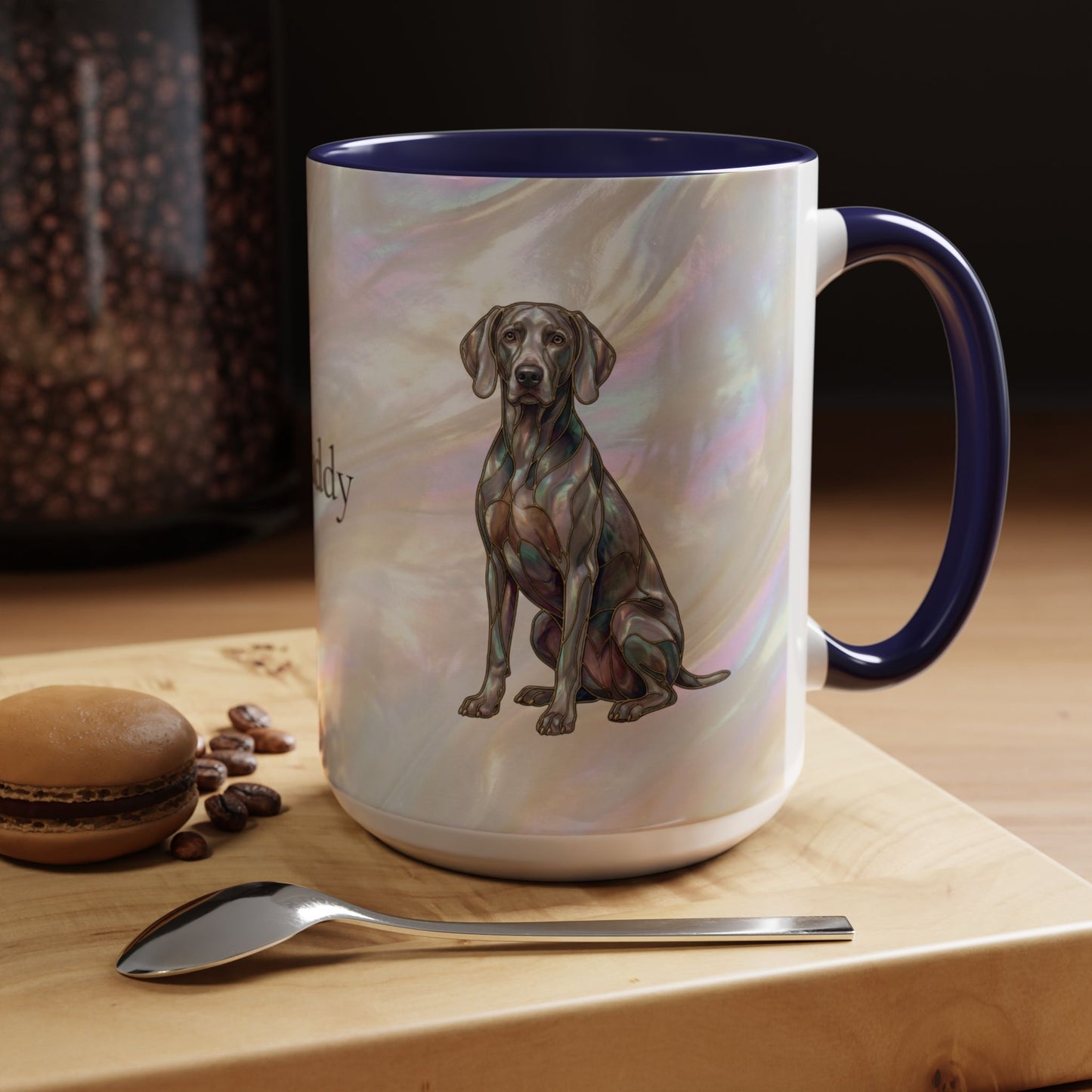 Weimaraner Accent Coffee Mug – Stained Glass Design 11/15oz - 14649
